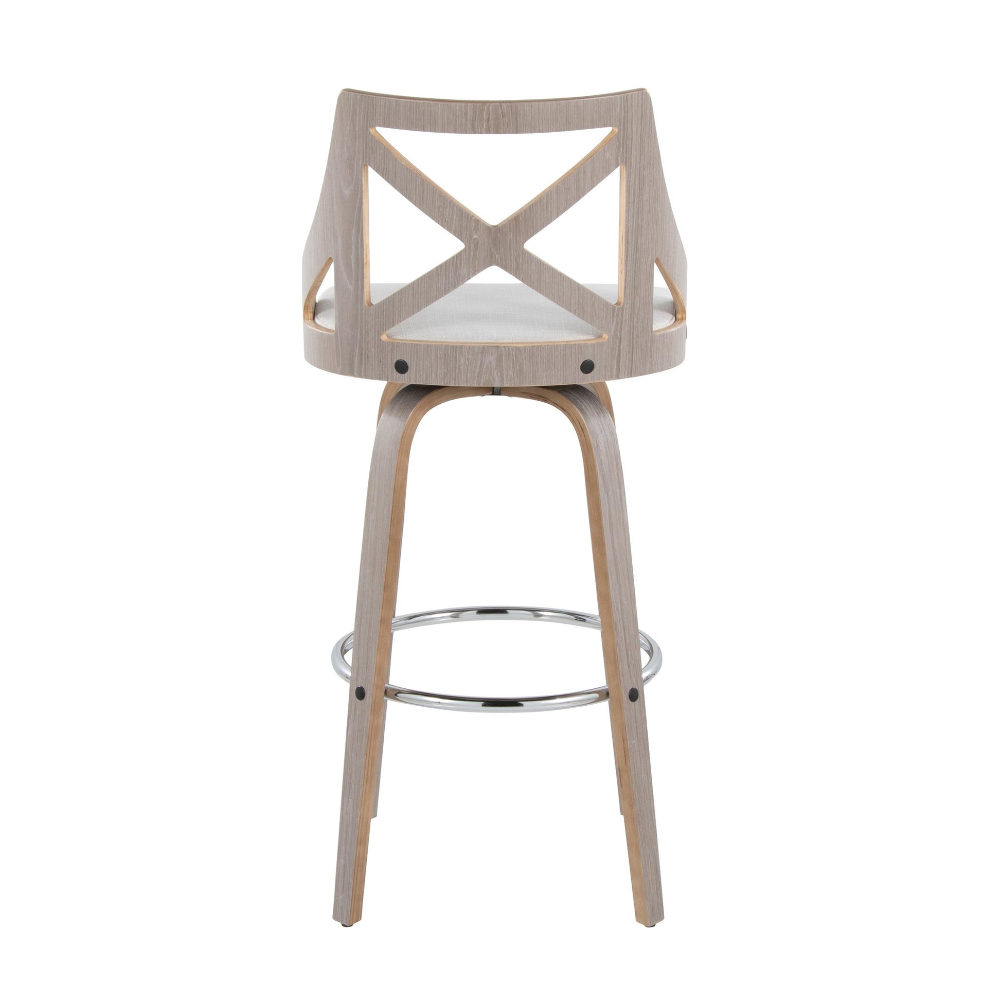 Charlotte 30" Fixed-Height Barstool - Set of 2 By LumiSource - B30-CHARLOTFB-GRTZR2 LGYLGYCR2 | Bar Stools | Modishstore - 10