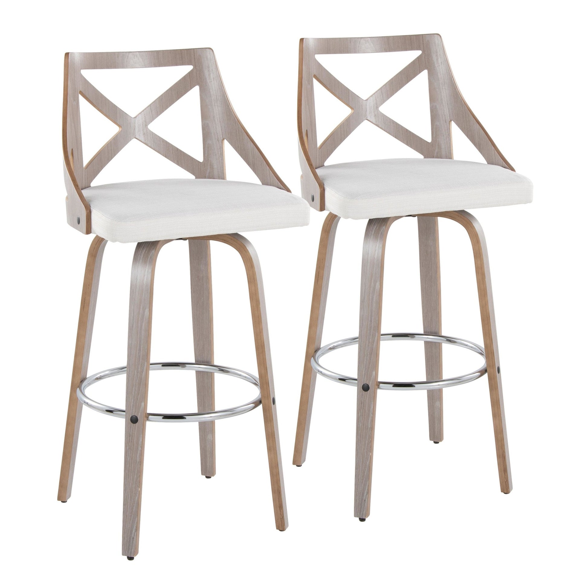 Charlotte 30" Fixed-Height Barstool - Set of 2 By LumiSource - B30-CHARLOTFB-GRTZR2 LGYLGYCR2 | Bar Stools | Modishstore - 5