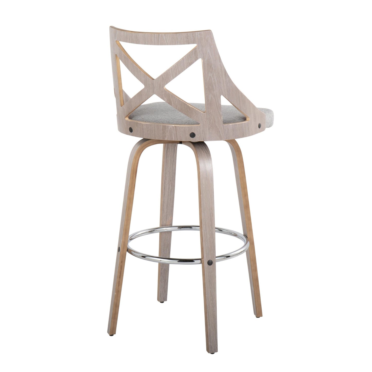 Charlotte 30" Fixed-Height Barstool - Set of 2 By LumiSource - B30-CHARLOTFB-GRTZR2 LGYLGYCR2 | Bar Stools | Modishstore - 15