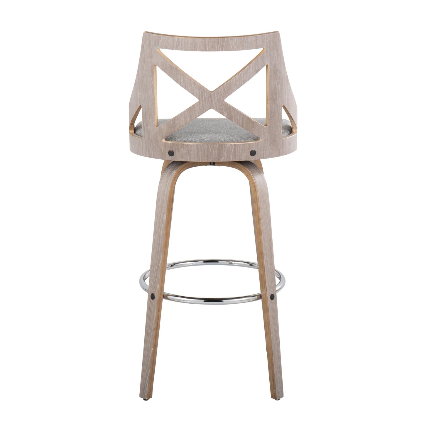 Charlotte 30" Fixed-Height Barstool - Set of 2 By LumiSource - B30-CHARLOTFB-GRTZR2 LGYLGYCR2 | Bar Stools | Modishstore - 18