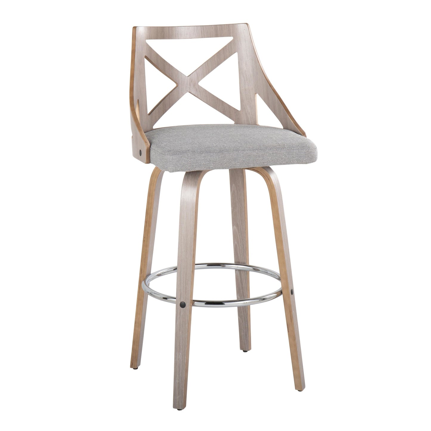 Charlotte 30" Fixed-Height Barstool - Set of 2 By LumiSource - B30-CHARLOTFB-GRTZR2 LGYLGYCR2 | Bar Stools | Modishstore - 13