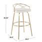 Charlotte Glam 30" Fixed-Height Barstool - Set of 2 By LumiSource - B30-CHARLOTGLAMV-CLARG2 AUCR2 | Bar Stools | Modishstore - 8