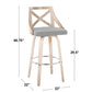 Charlotte 30" Fixed-Height Barstool - Set of 2 By LumiSource - B30-CHARLOTFB-GRTZR2 LGYLGYCR2 | Bar Stools | Modishstore - 17