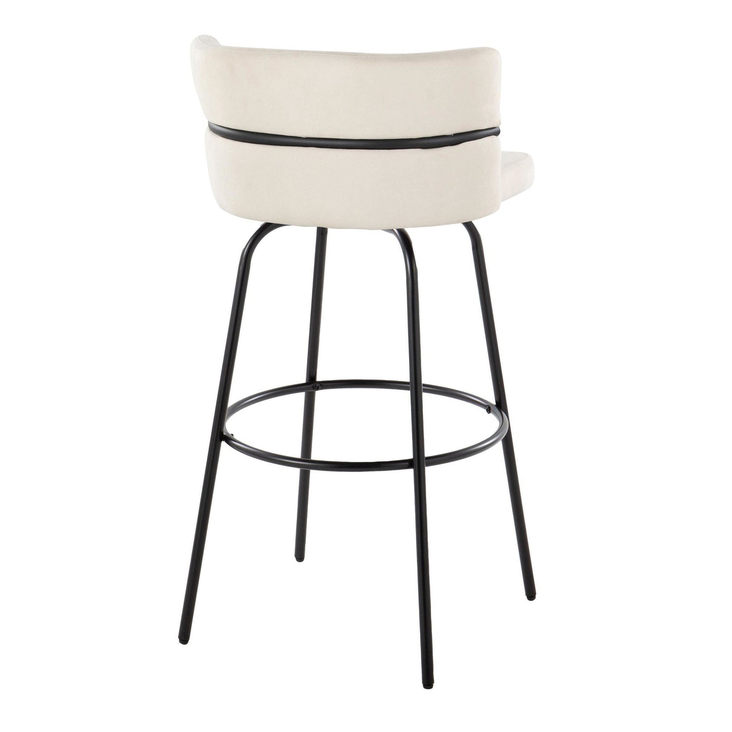 Cinch Claire 30" Fixed-Height Barstool - Set of 2 By LumiSource - B30-CINCH-CLARZQ2 BKBKCR2 | Bar Stools | Modishstore - 8