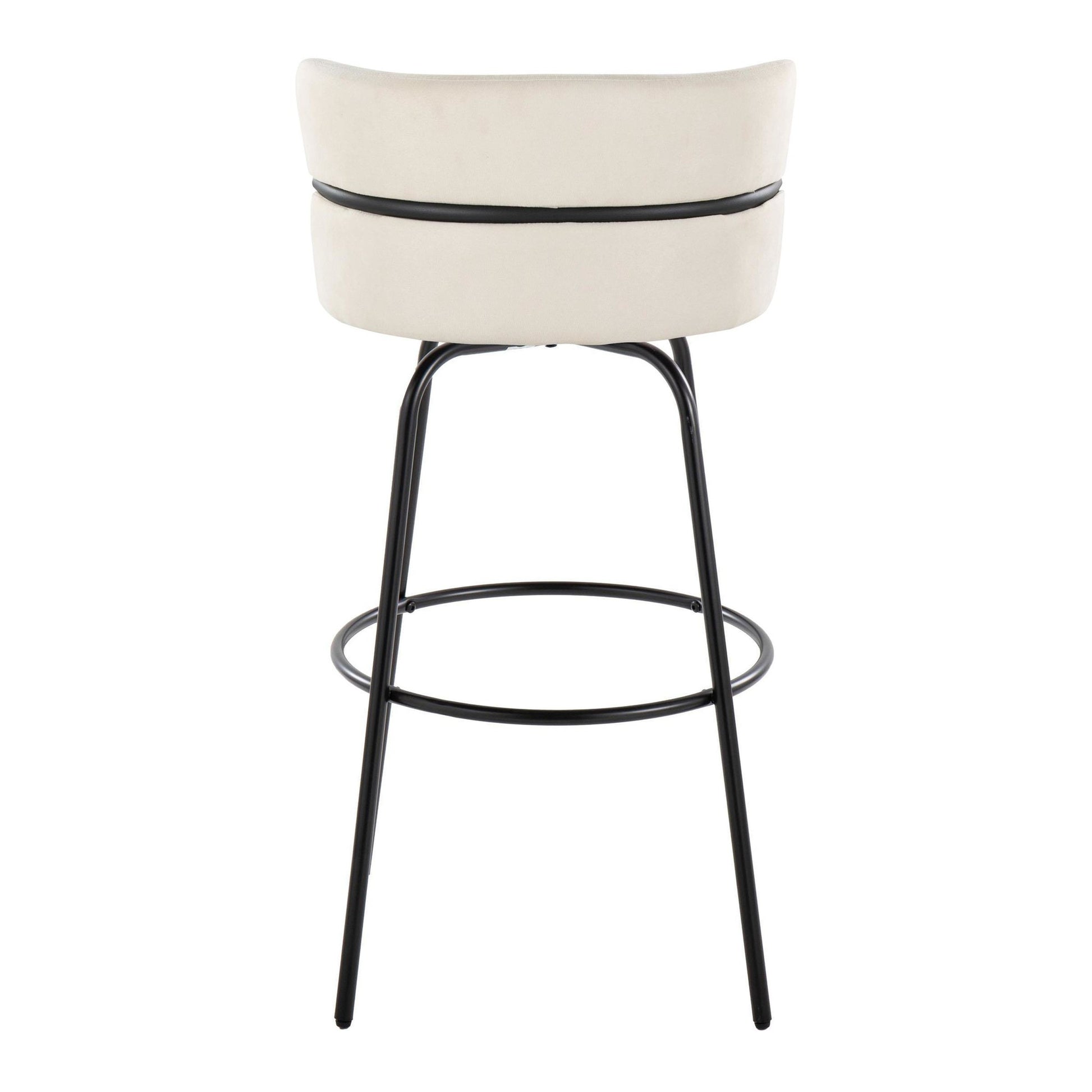 Cinch Claire 30" Fixed-Height Barstool - Set of 2 By LumiSource - B30-CINCH-CLARZQ2 BKBKCR2 | Bar Stools | Modishstore - 10