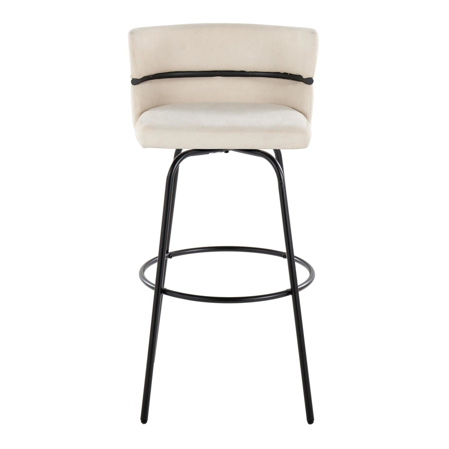 Cinch Claire 30" Fixed-Height Barstool - Set of 2 By LumiSource - B30-CINCH-CLARZQ2 BKBKCR2 | Bar Stools | Modishstore - 9