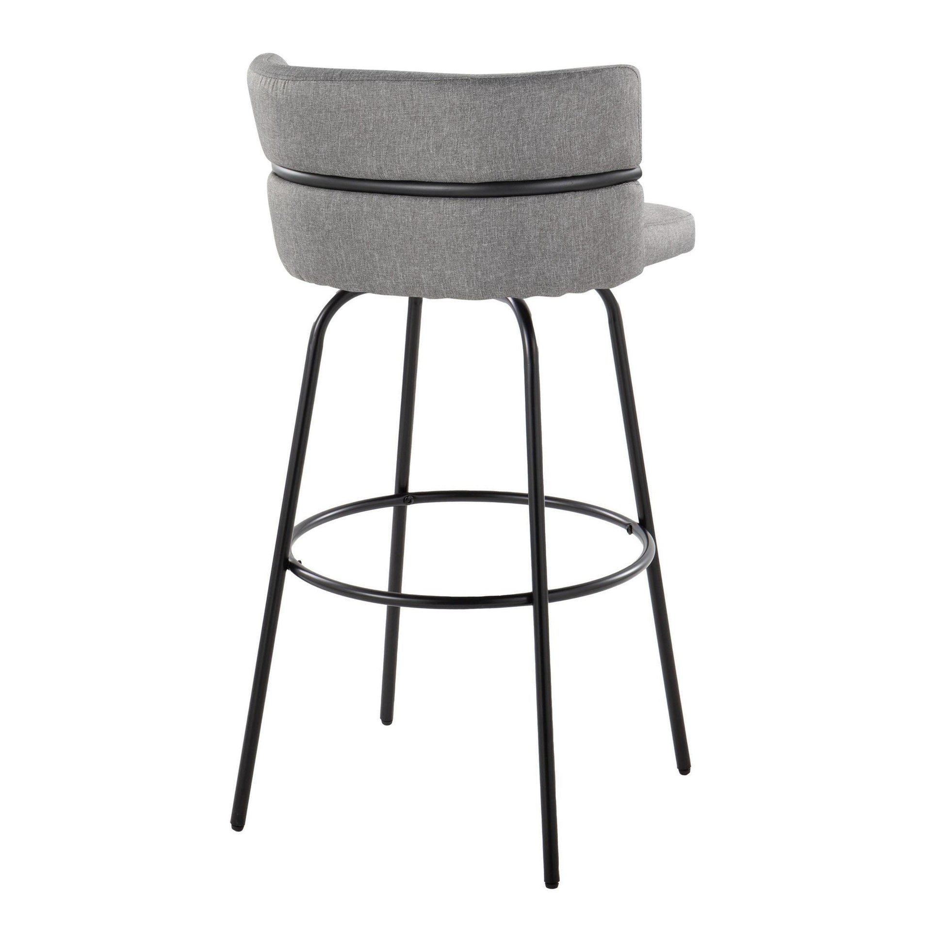 Cinch Claire 30" Fixed-Height Barstool - Set of 2 By LumiSource - B30-CINCH-CLARZQ2 BKBKCR2 | Bar Stools | Modishstore - 16