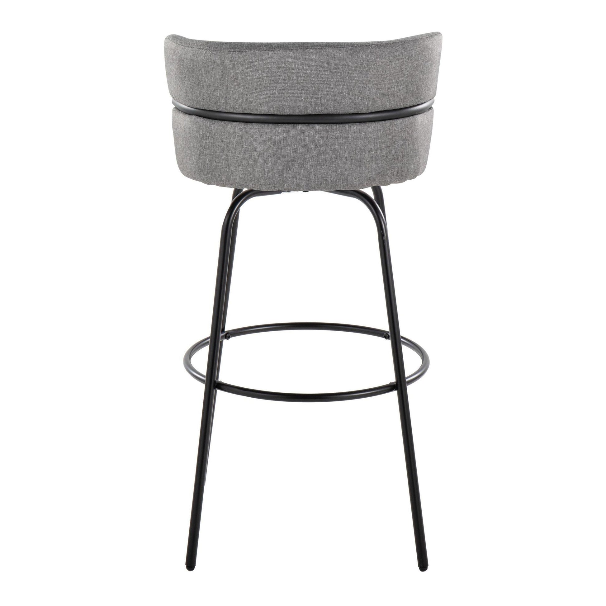 Cinch Claire 30" Fixed-Height Barstool - Set of 2 By LumiSource - B30-CINCH-CLARZQ2 BKBKCR2 | Bar Stools | Modishstore - 18