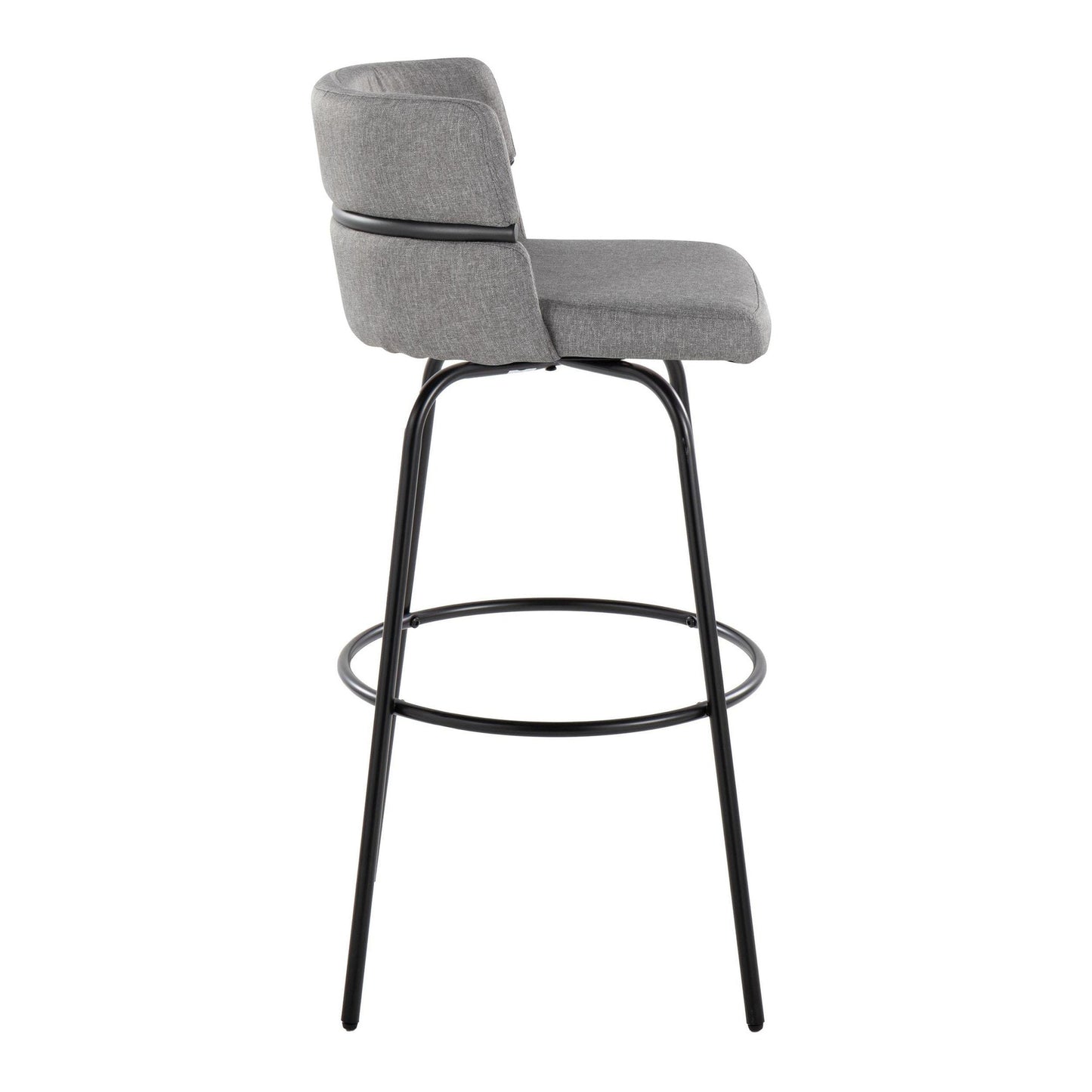 Cinch Claire 30" Fixed-Height Barstool - Set of 2 By LumiSource - B30-CINCH-CLARZQ2 BKBKCR2 | Bar Stools | Modishstore - 15