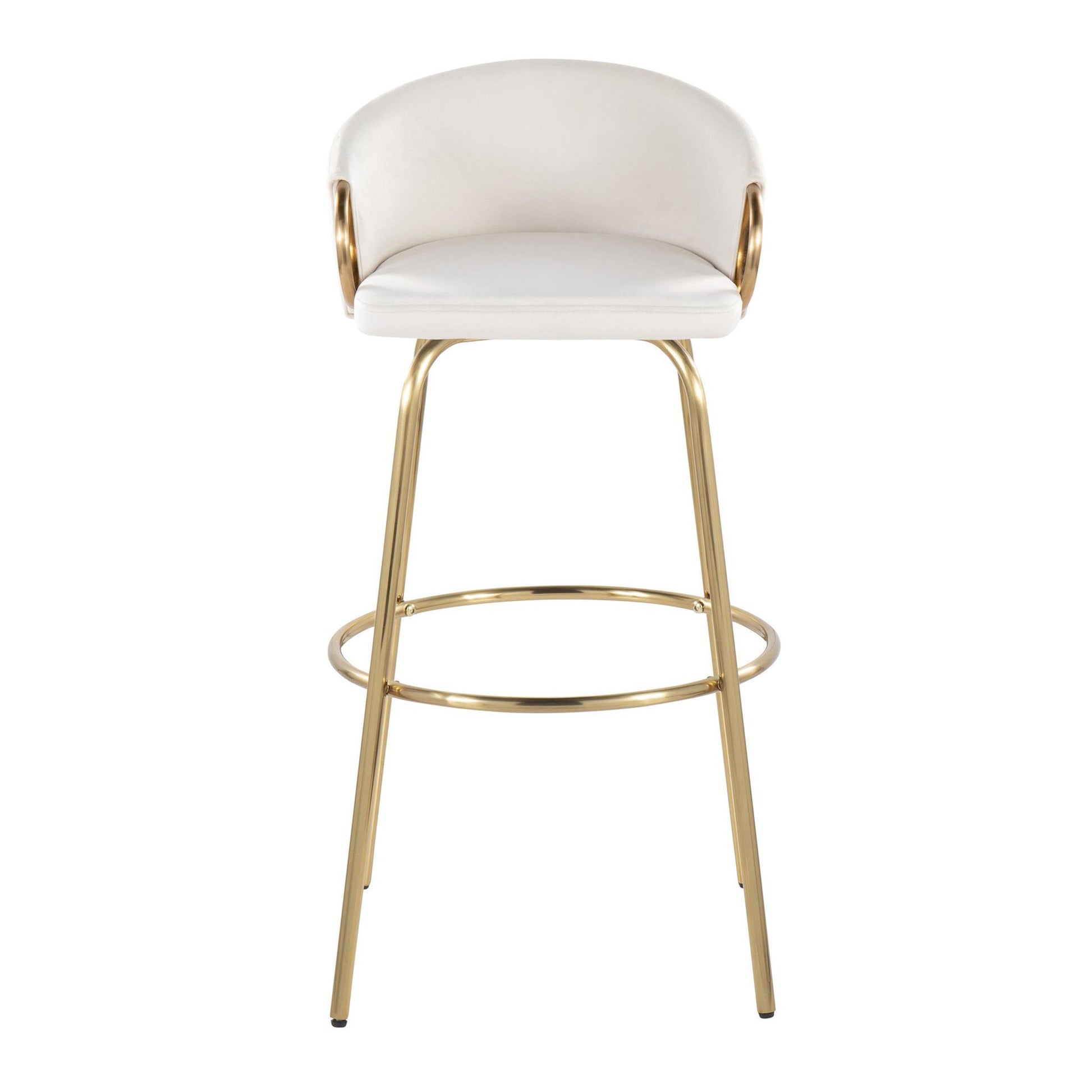 Claire 30" Fixed-Height Barstool - Set of 2 By LumiSource - B30-CLAIREV2 AUCR2 | Bar Stools | Modishstore - 9