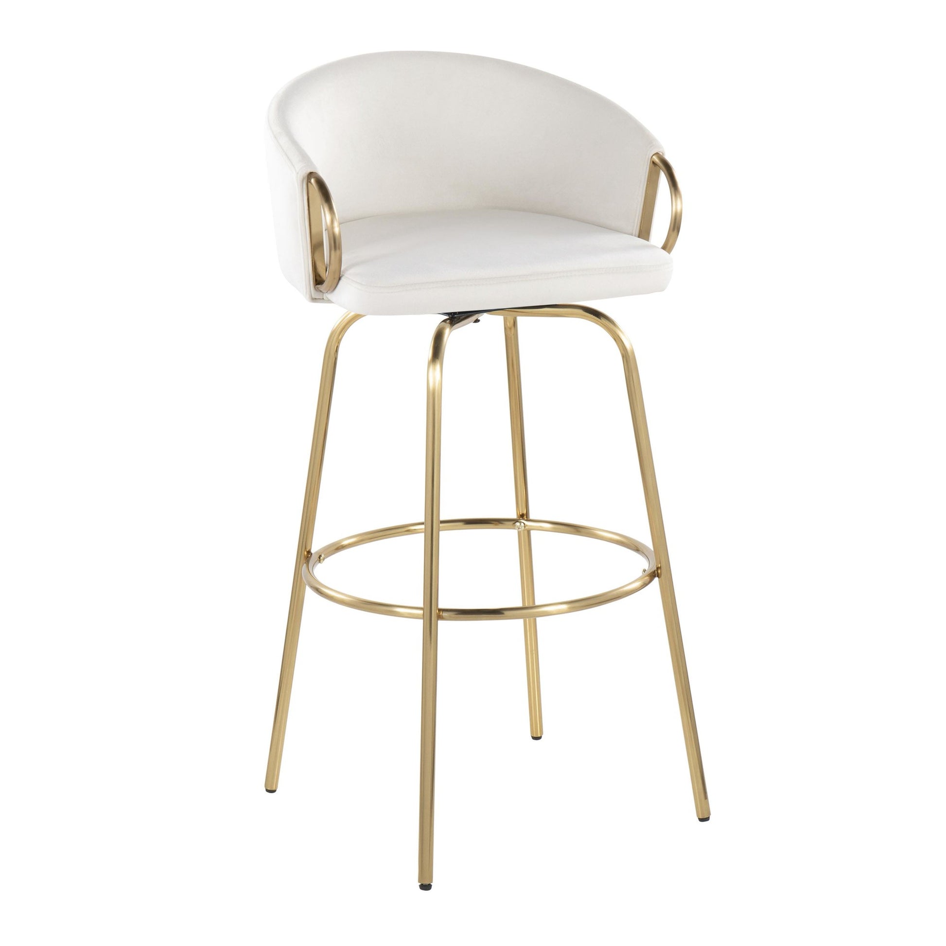 Claire 30" Fixed-Height Barstool - Set of 2 By LumiSource - B30-CLAIREV2 AUCR2 | Bar Stools | Modishstore - 6