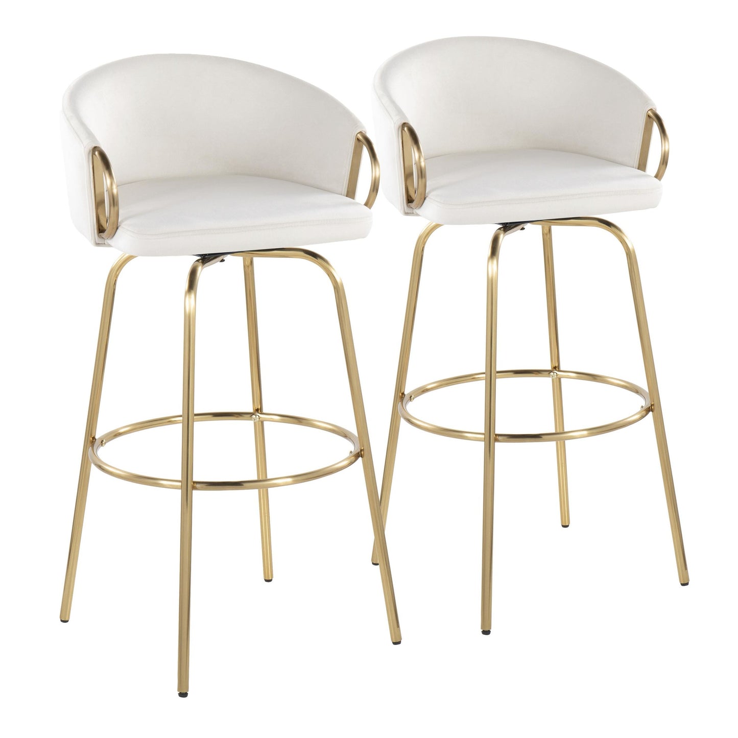 Claire 30" Fixed-Height Barstool - Set of 2 By LumiSource - B30-CLAIREV2 AUCR2 | Bar Stools | Modishstore - 5