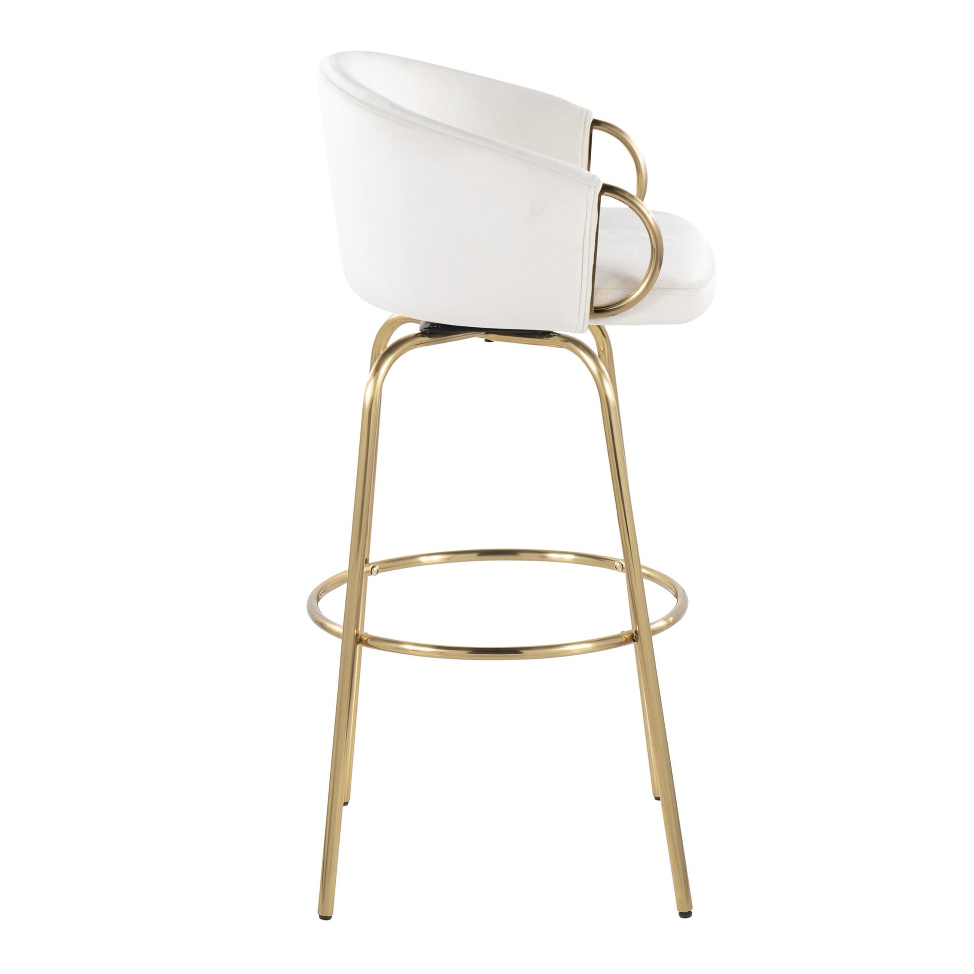 Claire 30" Fixed-Height Barstool - Set of 2 By LumiSource - B30-CLAIREV2 AUCR2 | Bar Stools | Modishstore - 7