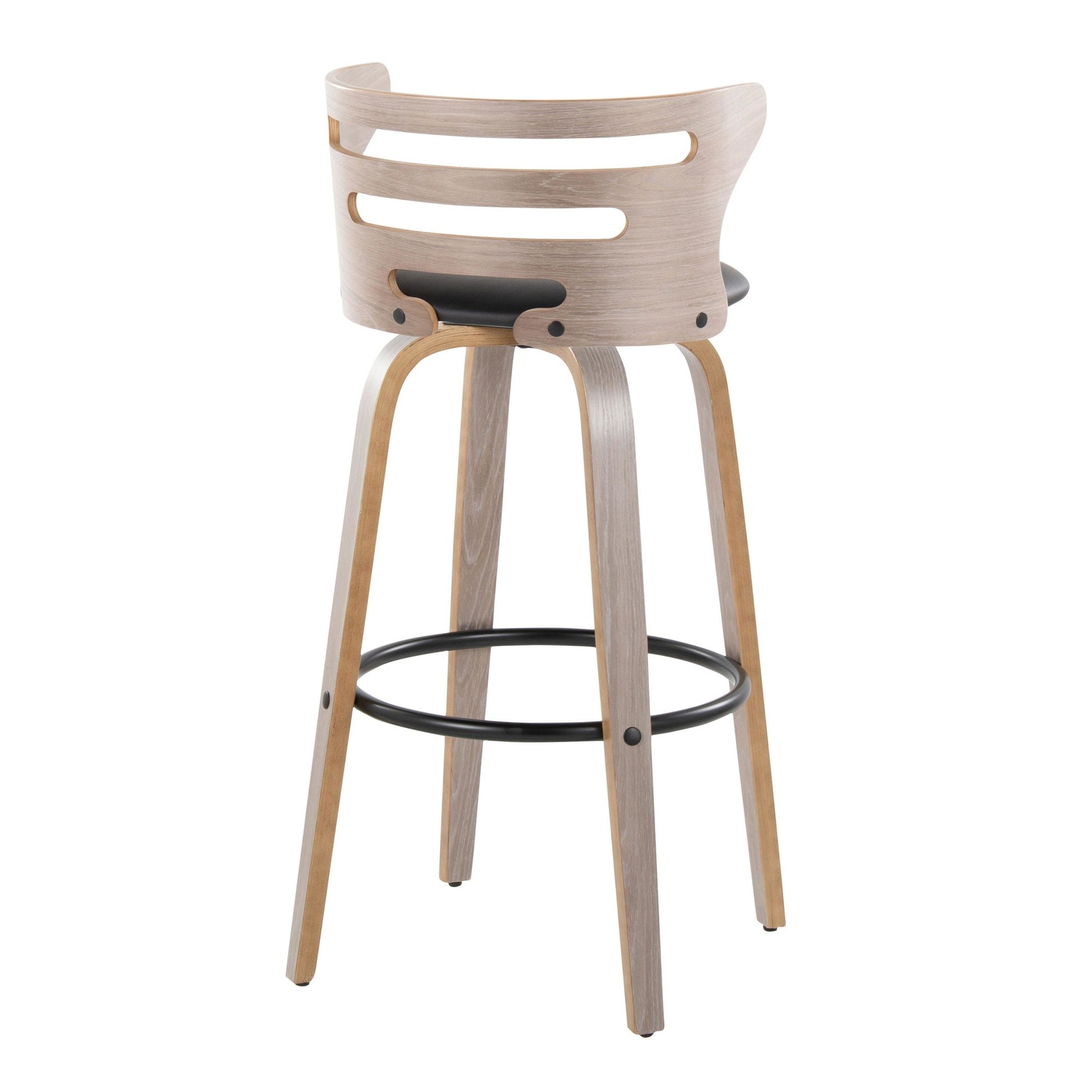 Cosini 30" Fixed-Height Barstool - Set of 2 By LumiSource - B30-COSIPU-GRTZQ2 LGYLGYBK2 | Bar Stools | Modishstore - 8