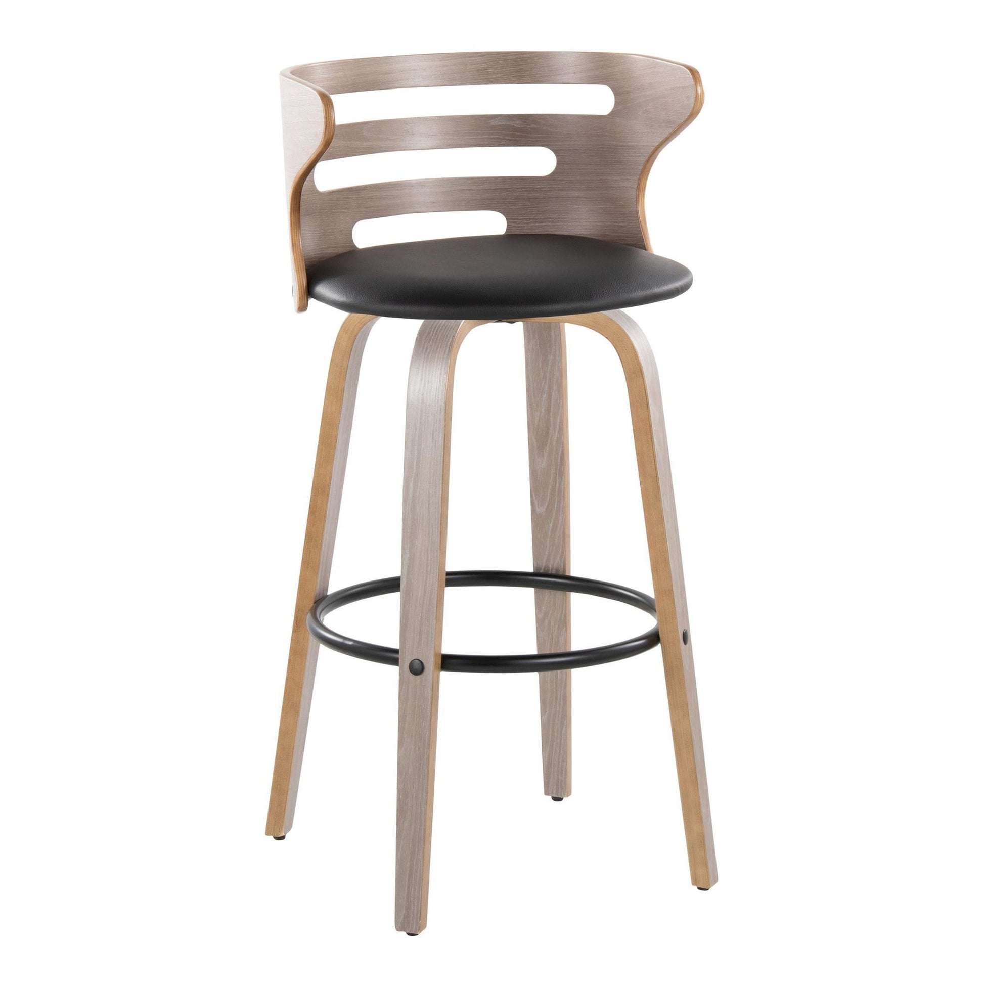 Cosini 30" Fixed-Height Barstool - Set of 2 By LumiSource - B30-COSIPU-GRTZQ2 LGYLGYBK2 | Bar Stools | Modishstore - 6