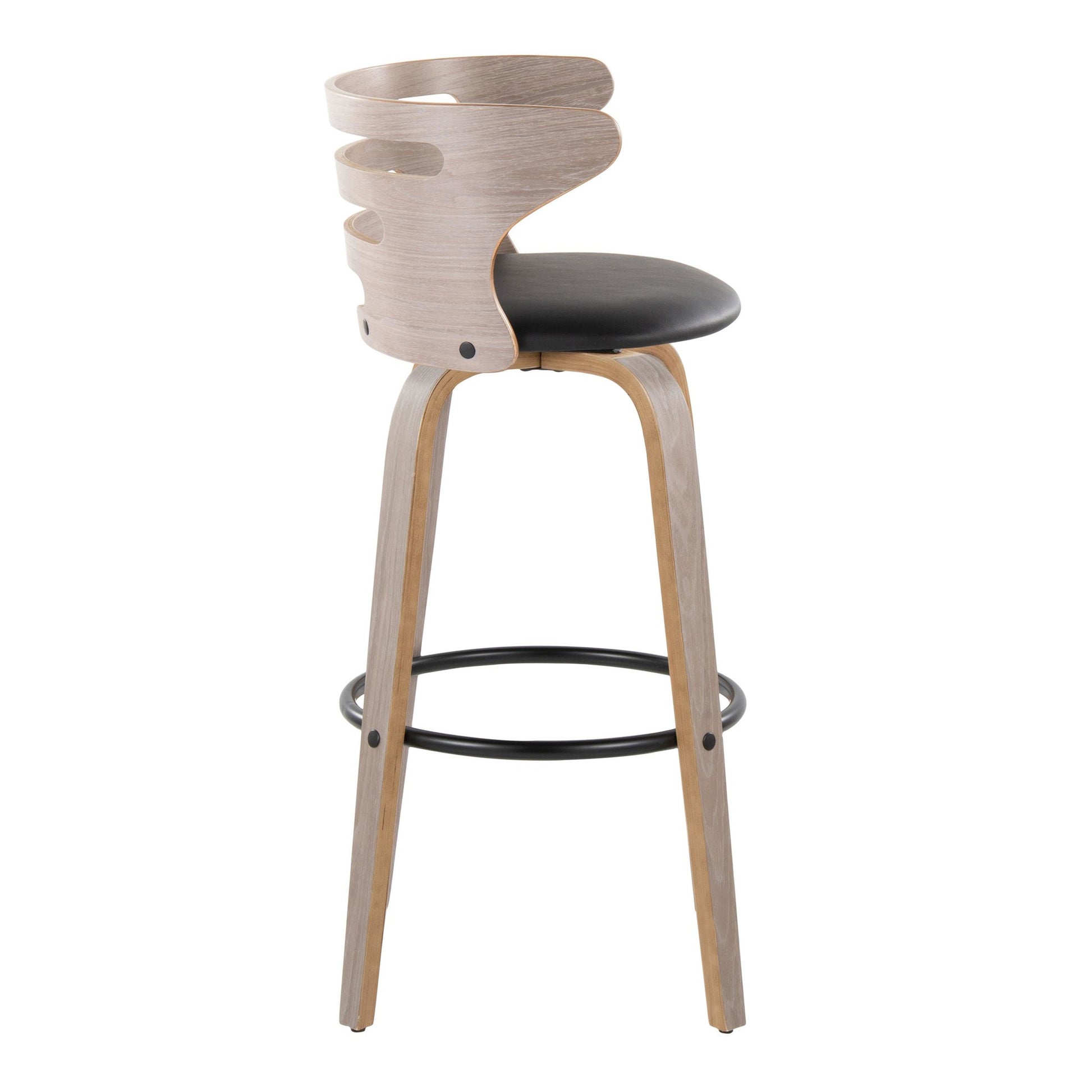 Cosini 30" Fixed-Height Barstool - Set of 2 By LumiSource - B30-COSIPU-GRTZQ2 LGYLGYBK2 | Bar Stools | Modishstore - 7