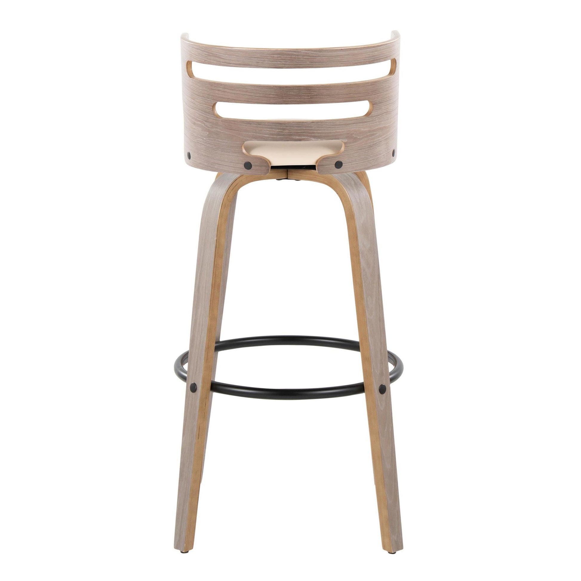 Cosini 30" Fixed-Height Barstool - Set of 2 By LumiSource - B30-COSIPU-GRTZQ2 LGYLGYBK2 | Bar Stools | Modishstore - 20