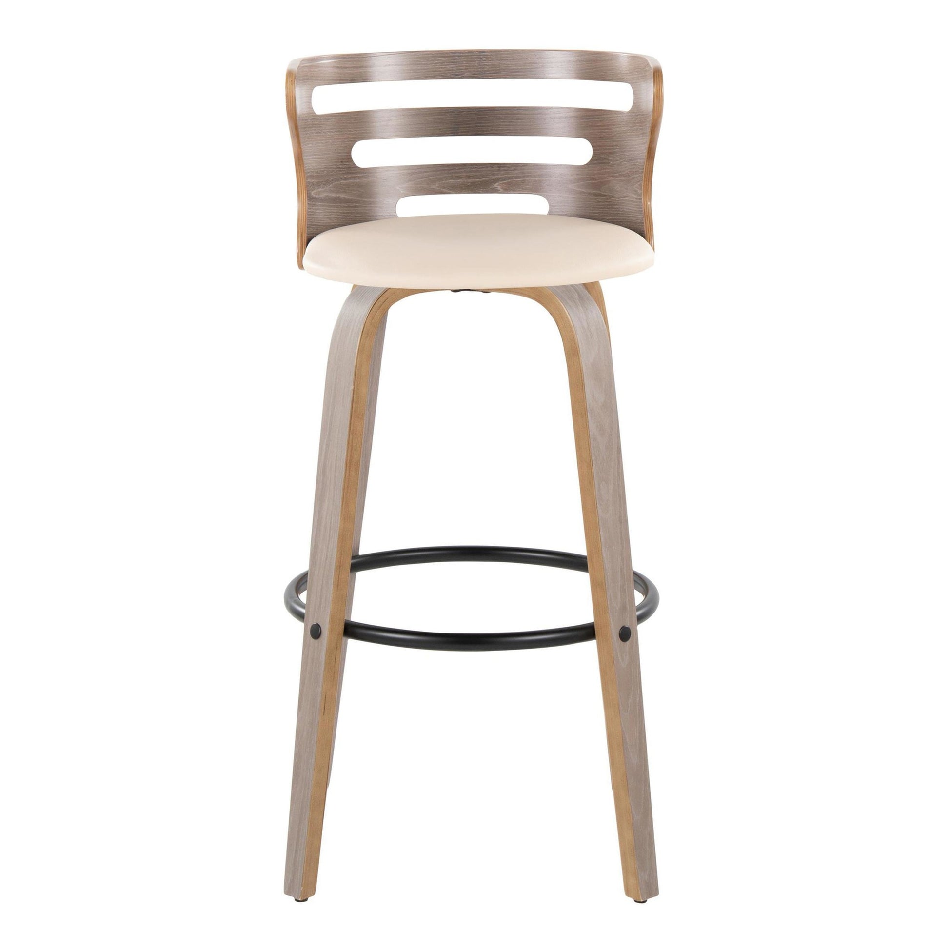 Cosini 30" Fixed-Height Barstool - Set of 2 By LumiSource - B30-COSIPU-GRTZQ2 LGYLGYBK2 | Bar Stools | Modishstore - 19