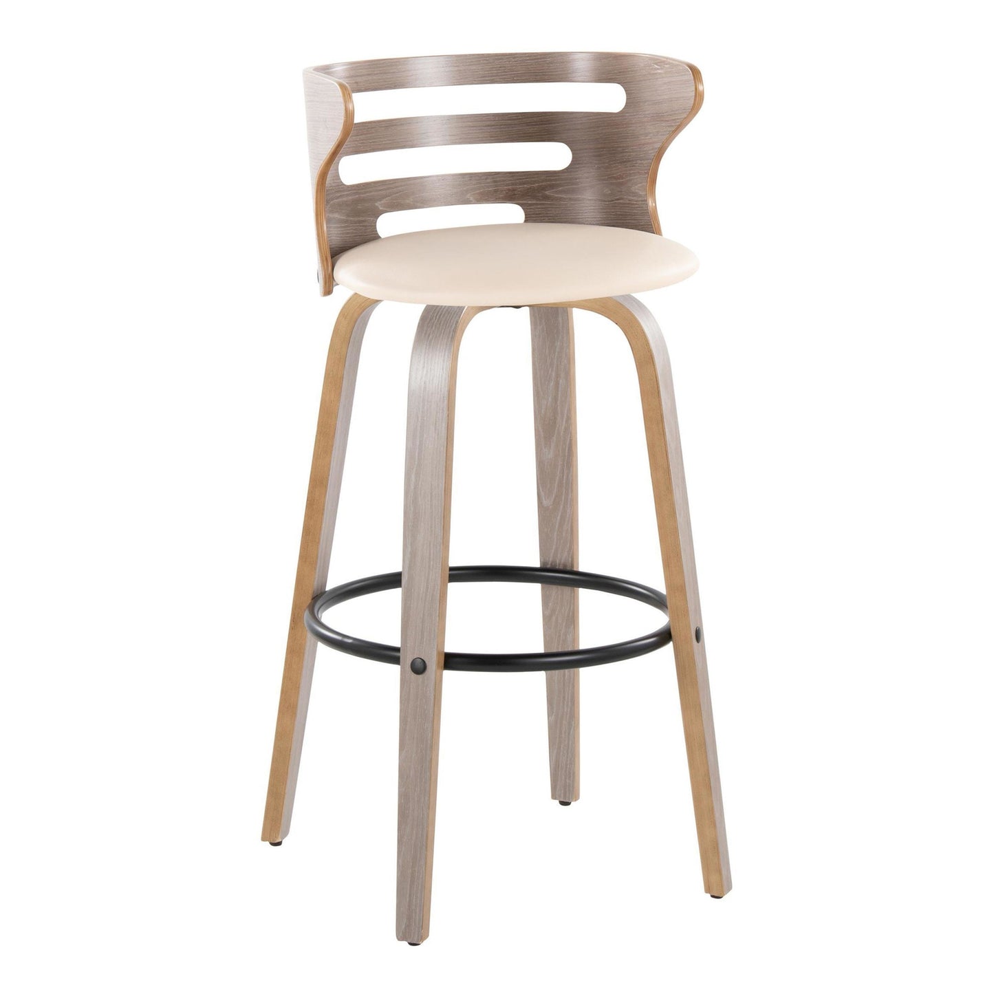 Cosini 30" Fixed-Height Barstool - Set of 2 By LumiSource - B30-COSIPU-GRTZQ2 LGYLGYBK2 | Bar Stools | Modishstore - 16