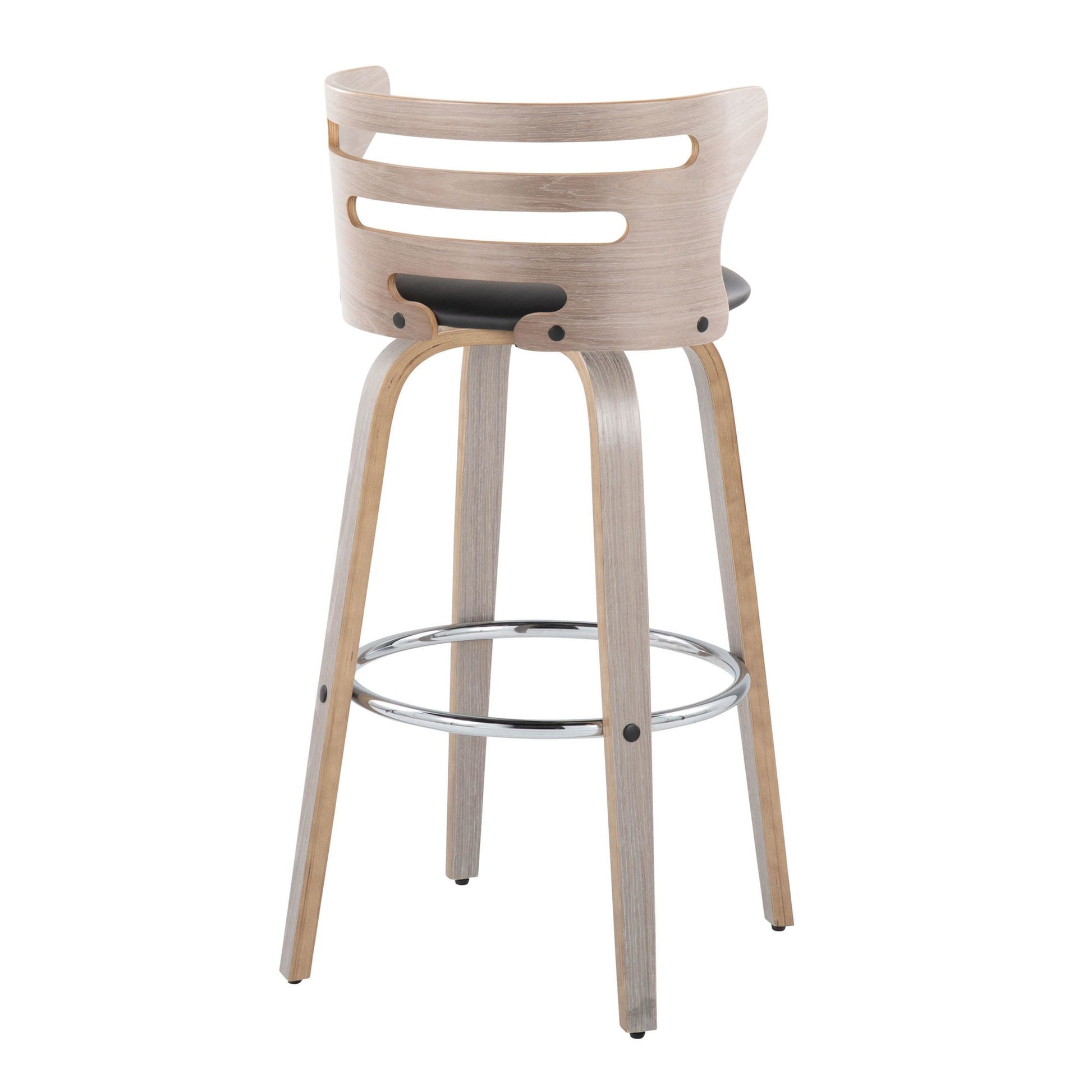 Cosini 30" Fixed-Height Barstool - Set of 2 By LumiSource - B30-COSIPU-GRTZR2 LGYLGYBK2 | Bar Stools | Modishstore - 9