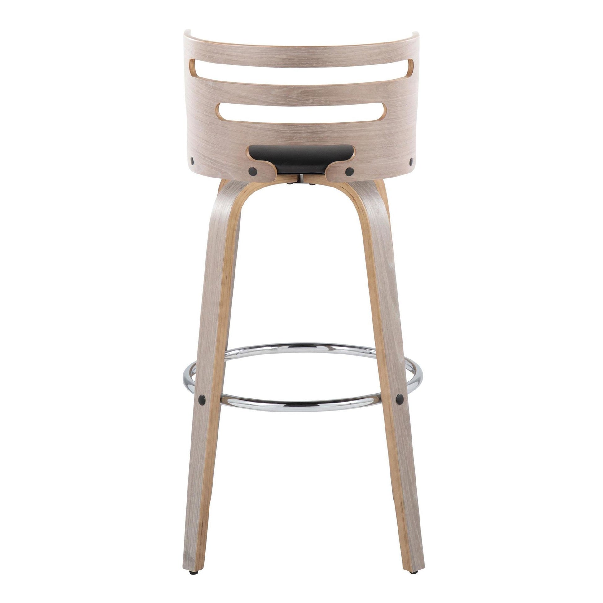 Cosini 30" Fixed-Height Barstool - Set of 2 By LumiSource - B30-COSIPU-GRTZR2 LGYLGYBK2 | Bar Stools | Modishstore - 8