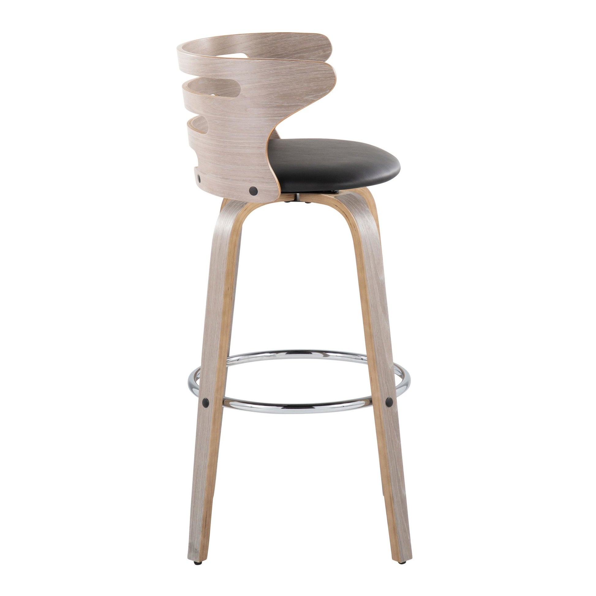 Cosini 30" Fixed-Height Barstool - Set of 2 By LumiSource - B30-COSIPU-GRTZR2 LGYLGYBK2 | Bar Stools | Modishstore - 7