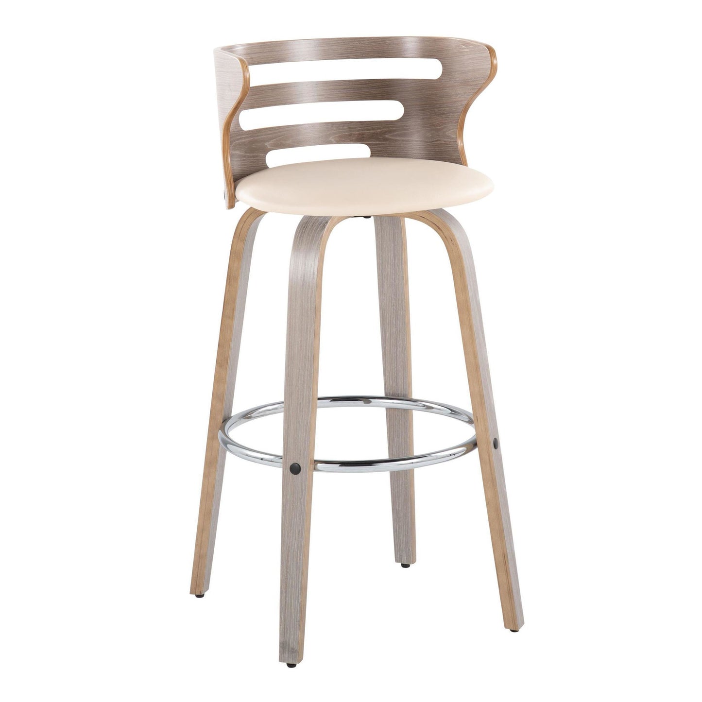 Cosini 30" Fixed-Height Barstool - Set of 2 By LumiSource - B30-COSIPU-GRTZR2 LGYLGYBK2 | Bar Stools | Modishstore - 16