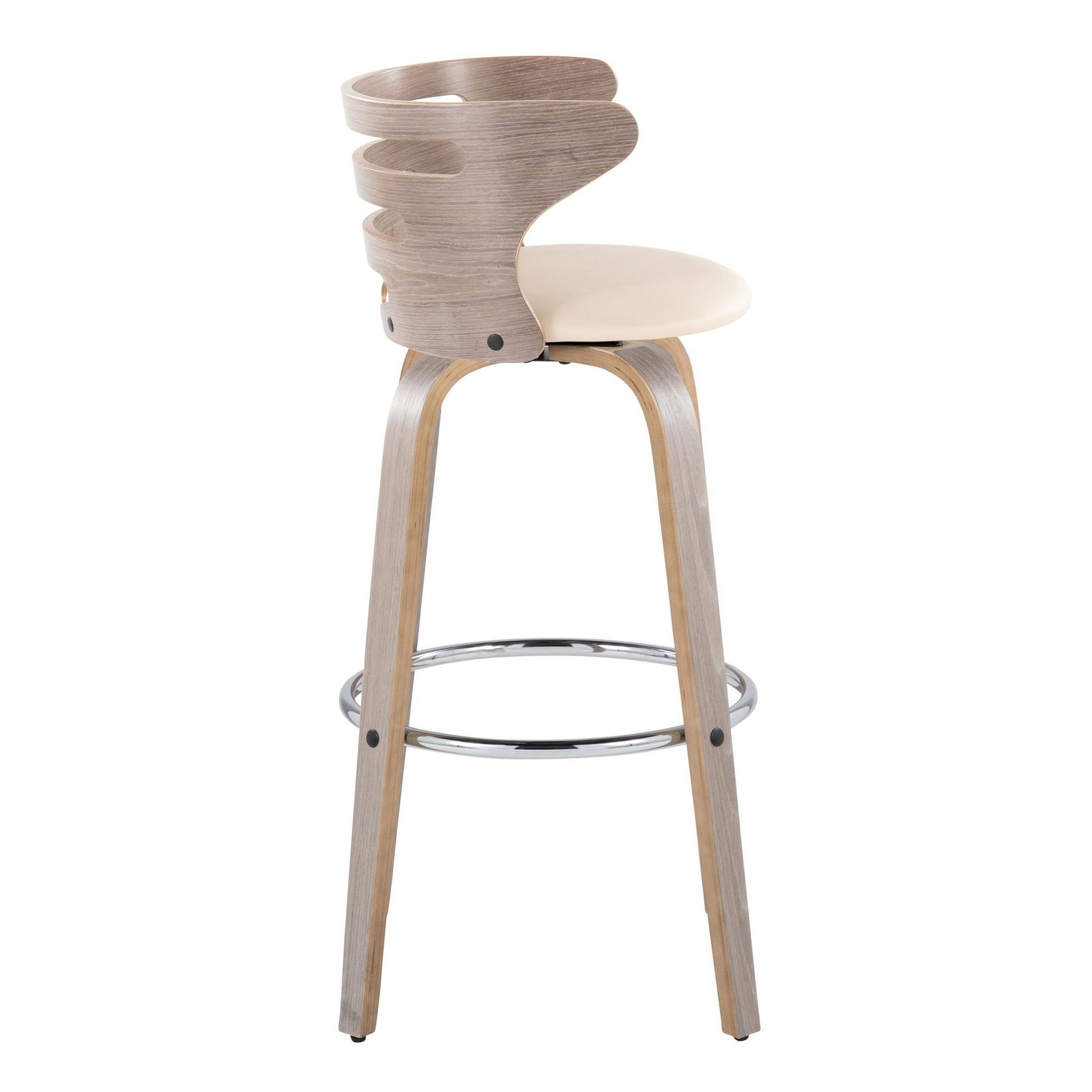 Cosini 30" Fixed-Height Barstool - Set of 2 By LumiSource - B30-COSIPU-GRTZR2 LGYLGYBK2 | Bar Stools | Modishstore - 17