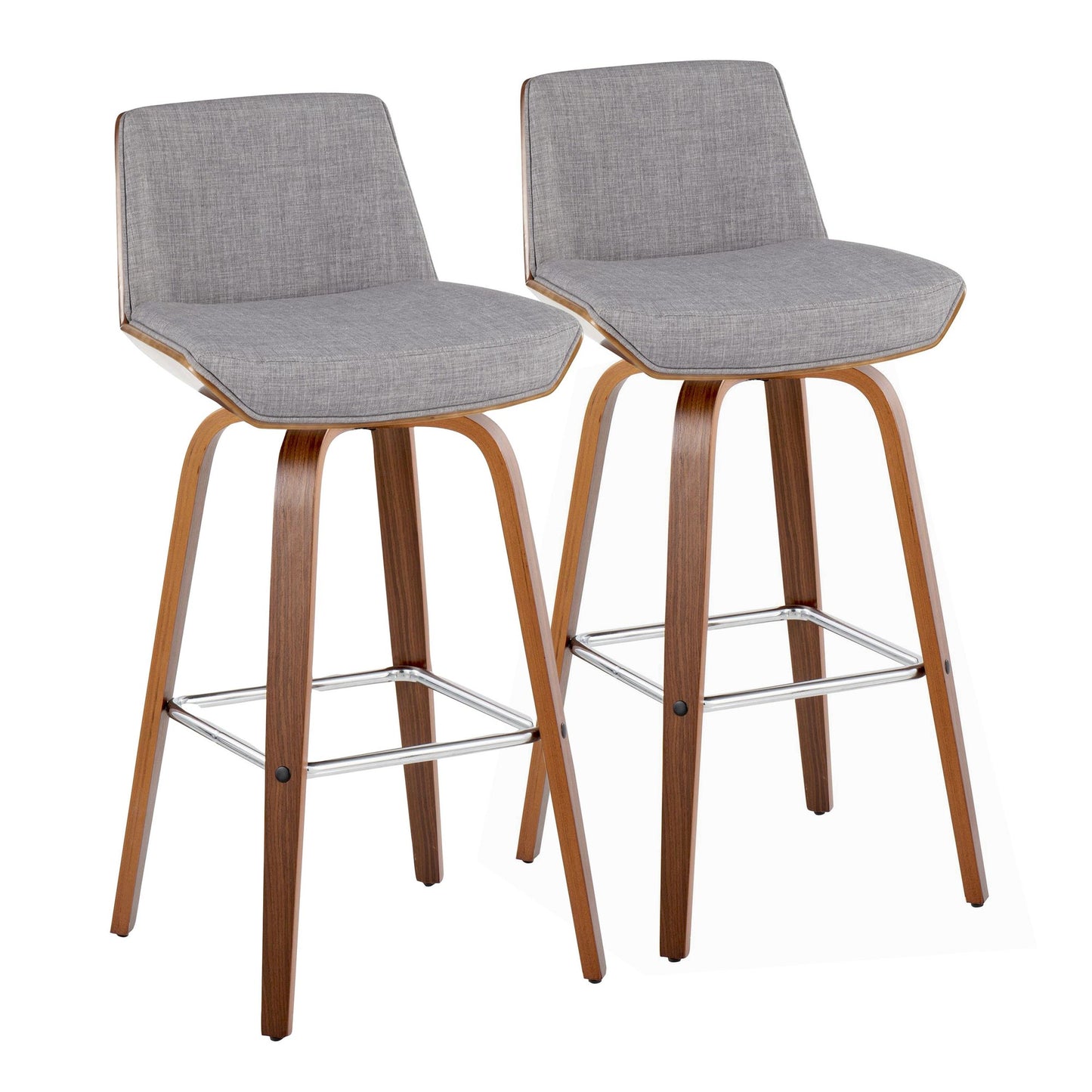 Corazza 30" Fixed-Height Barstool - Set of 2 By LumiSource - B30-CRZZFB-GRTZS2 WLWLCHAR2 | Bar Stools | Modishstore - 16