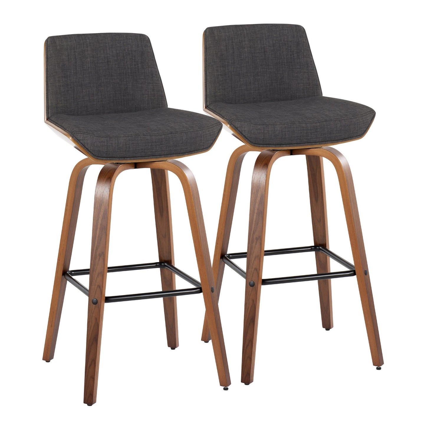 Corazza 30" Fixed-Height Barstool - Set of 2 By LumiSource - B30-CRZZFB-GRTZS2 WLWLCHAR2 | Bar Stools | Modishstore - 26