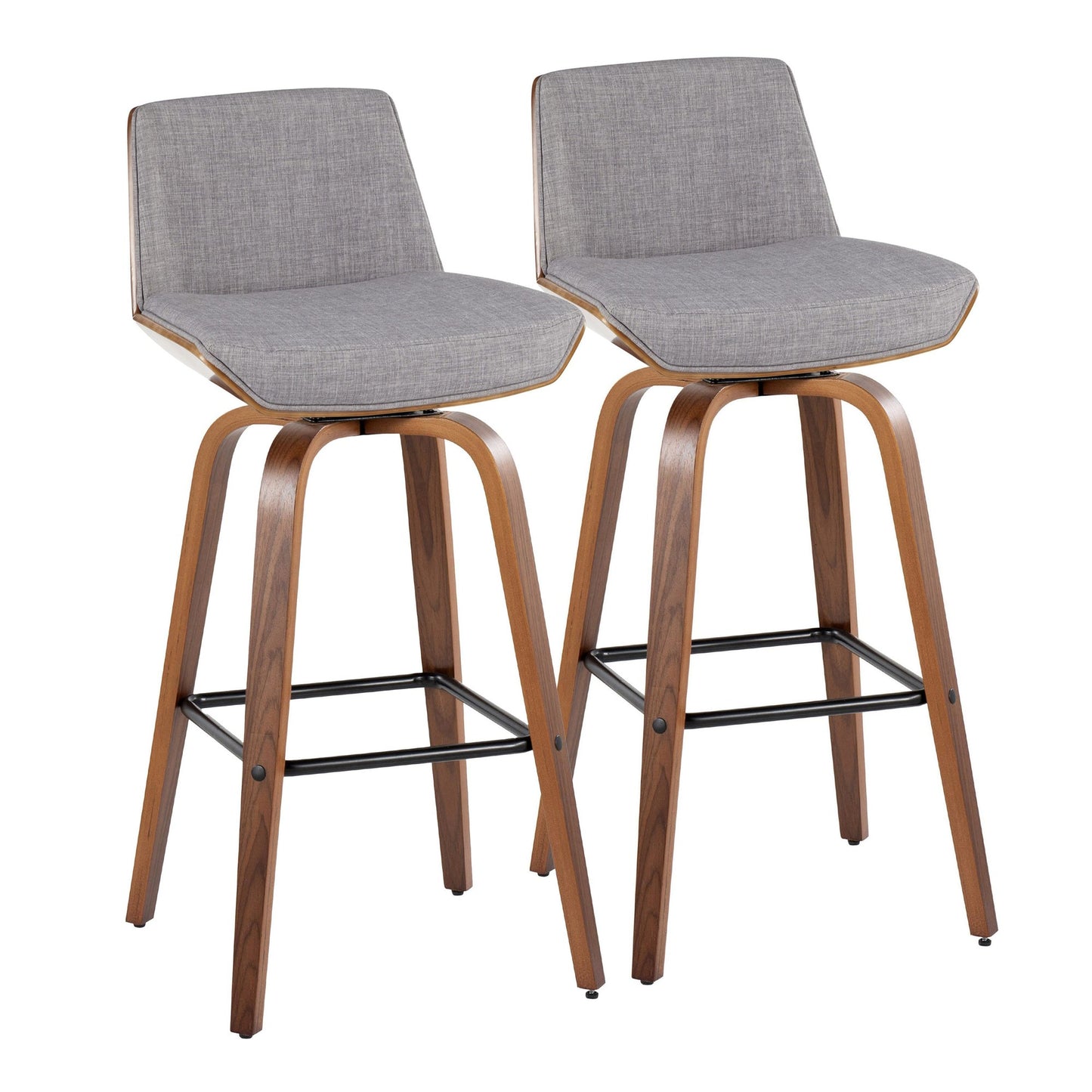 Corazza 30" Fixed-Height Barstool - Set of 2 By LumiSource - B30-CRZZFB-GRTZS2 WLWLCHAR2 | Bar Stools | Modishstore - 36