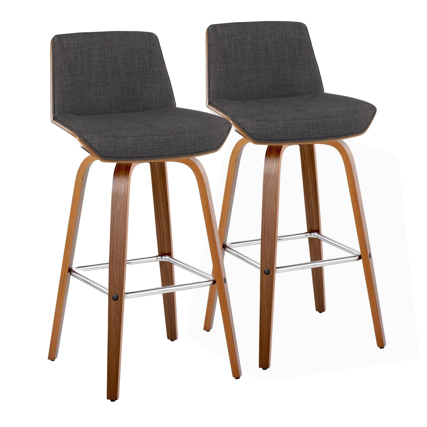 Corazza 30" Fixed-Height Barstool - Set of 2 By LumiSource - B30-CRZZFB-GRTZS2 WLWLCHAR2 | Bar Stools | Modishstore - 5