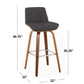 Corazza 30" Fixed-Height Barstool - Set of 2 By LumiSource - B30-CRZZFB-GRTZS2 WLWLCHAR2 | Bar Stools | Modishstore - 10