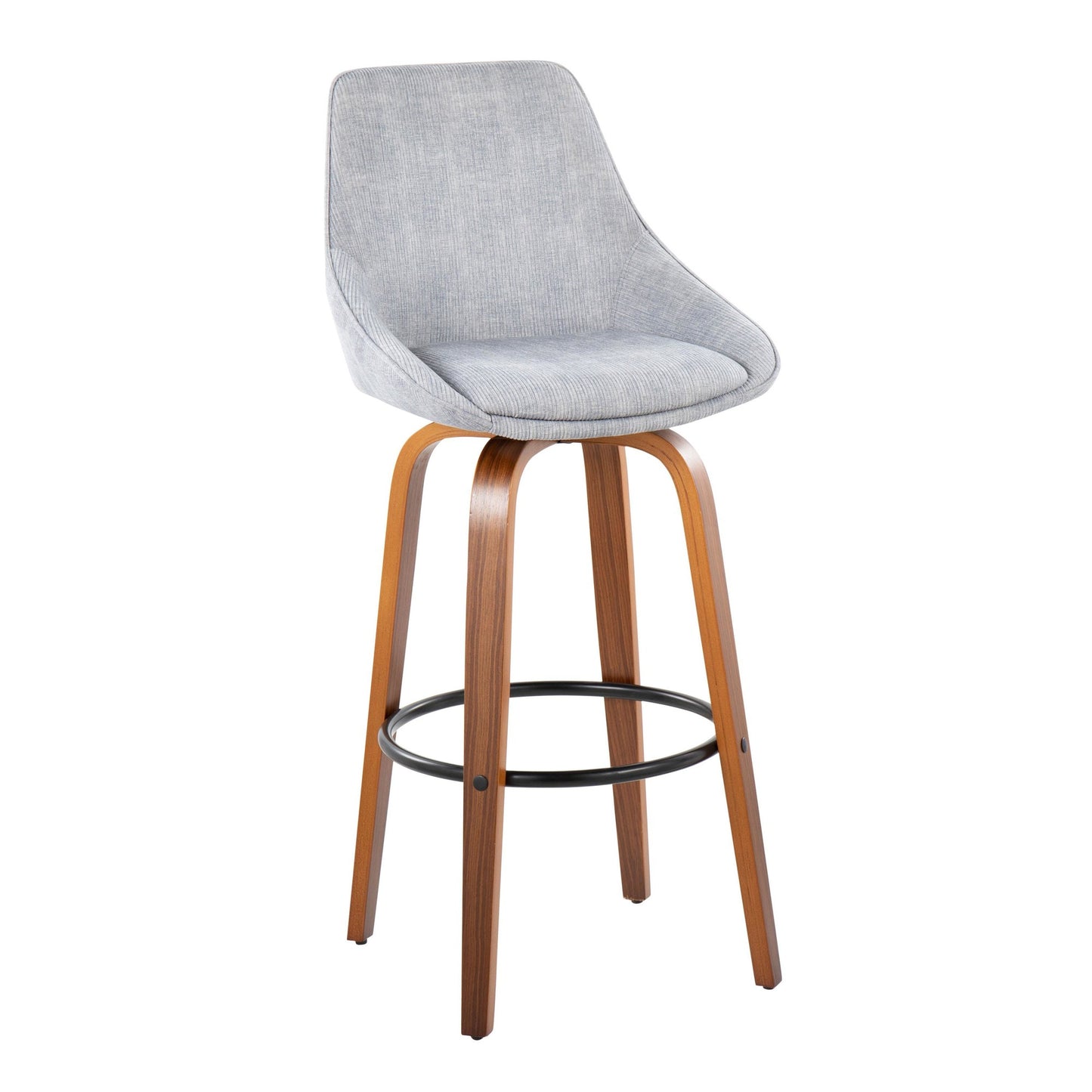 Diana 30" Fixed-Height Barstool - Set of 2 By LumiSource - B30-DIANACOR-GRTZQ2 WLGY2 | Bar Stools | Modishstore - 6