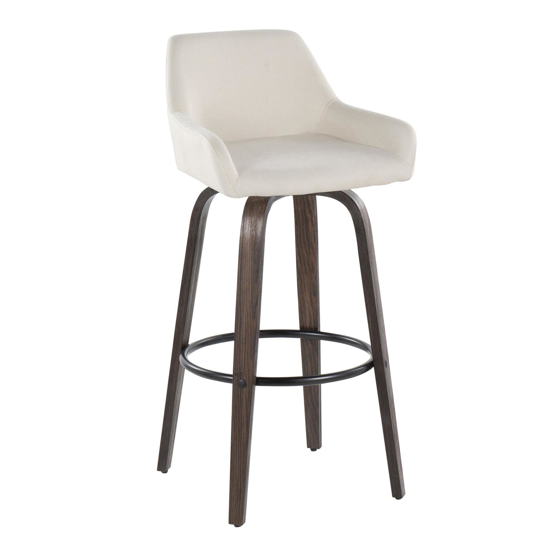 Daniella 30" Fixed-Height Barstool - Set of 2 By LumiSource - B30-DNLAFB-GRTZQ2 BNCR2 | Bar Stools | Modishstore - 6