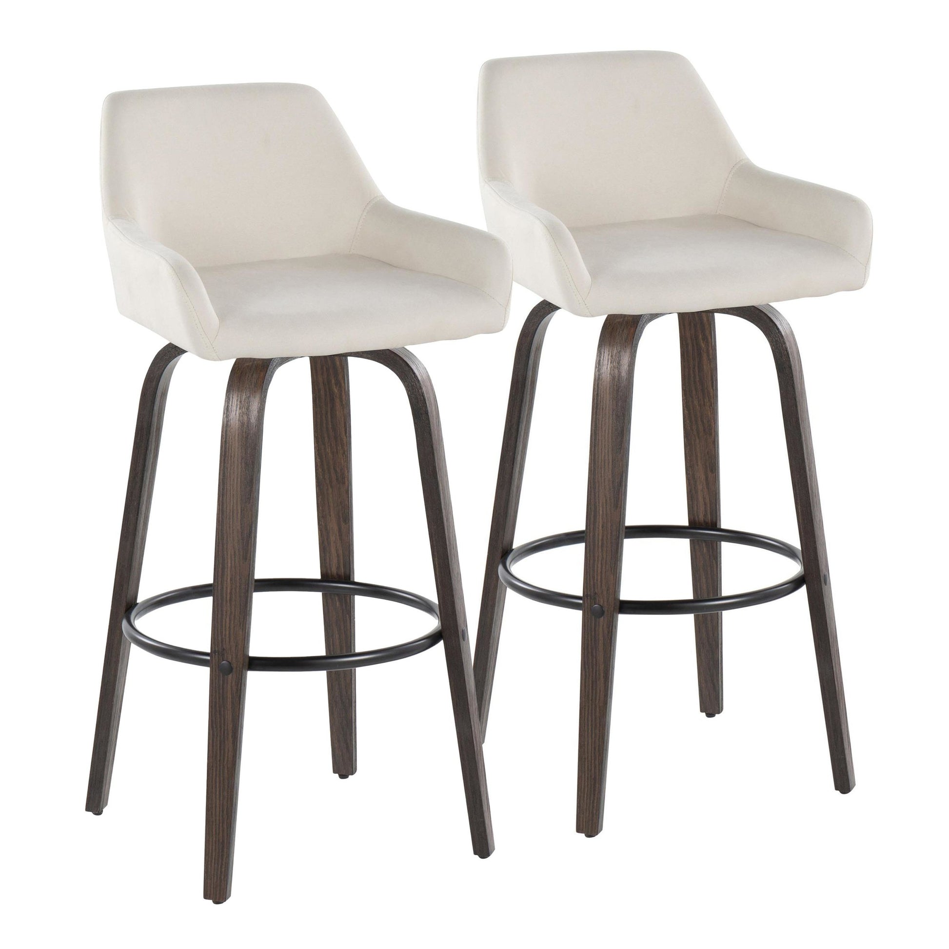 Daniella 30" Fixed-Height Barstool - Set of 2 By LumiSource - B30-DNLAFB-GRTZQ2 BNCR2 | Bar Stools | Modishstore - 5