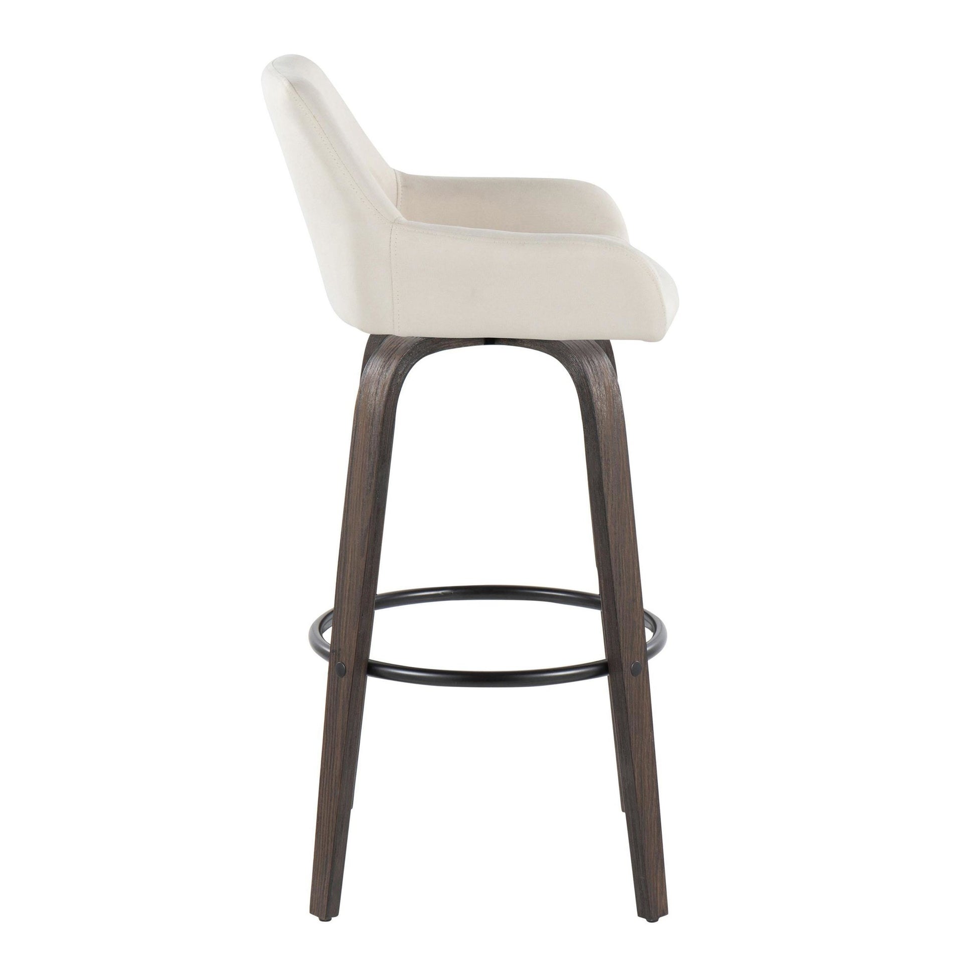 Daniella 30" Fixed-Height Barstool - Set of 2 By LumiSource - B30-DNLAFB-GRTZQ2 BNCR2 | Bar Stools | Modishstore - 7