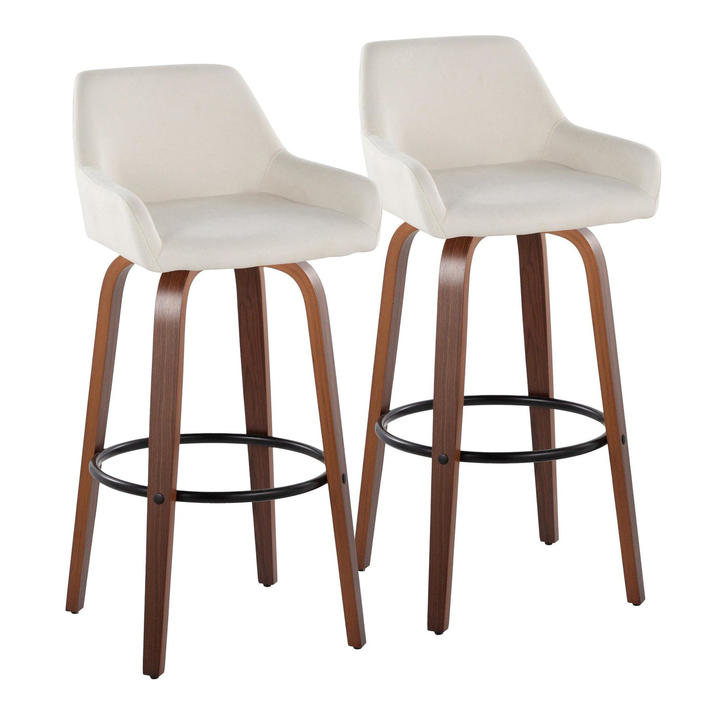 Daniella 30" Fixed-Height Barstool - Set of 2 By LumiSource - B30-DNLAFB-GRTZQ2 BNCR2 | Bar Stools | Modishstore - 15