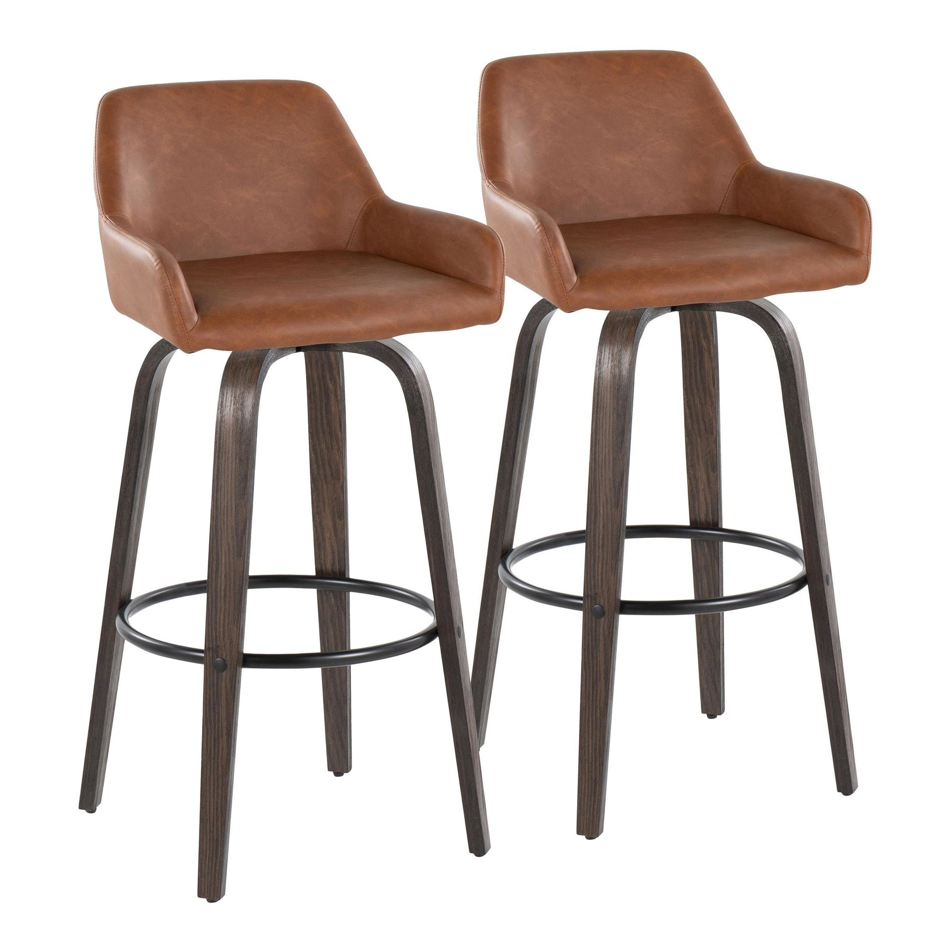 Daniella 30" Fixed-Height Barstool - Set of 2 By LumiSource - B30-DNLAPU-GRTZQ2 BNCAM2 | Bar Stools | Modishstore - 5