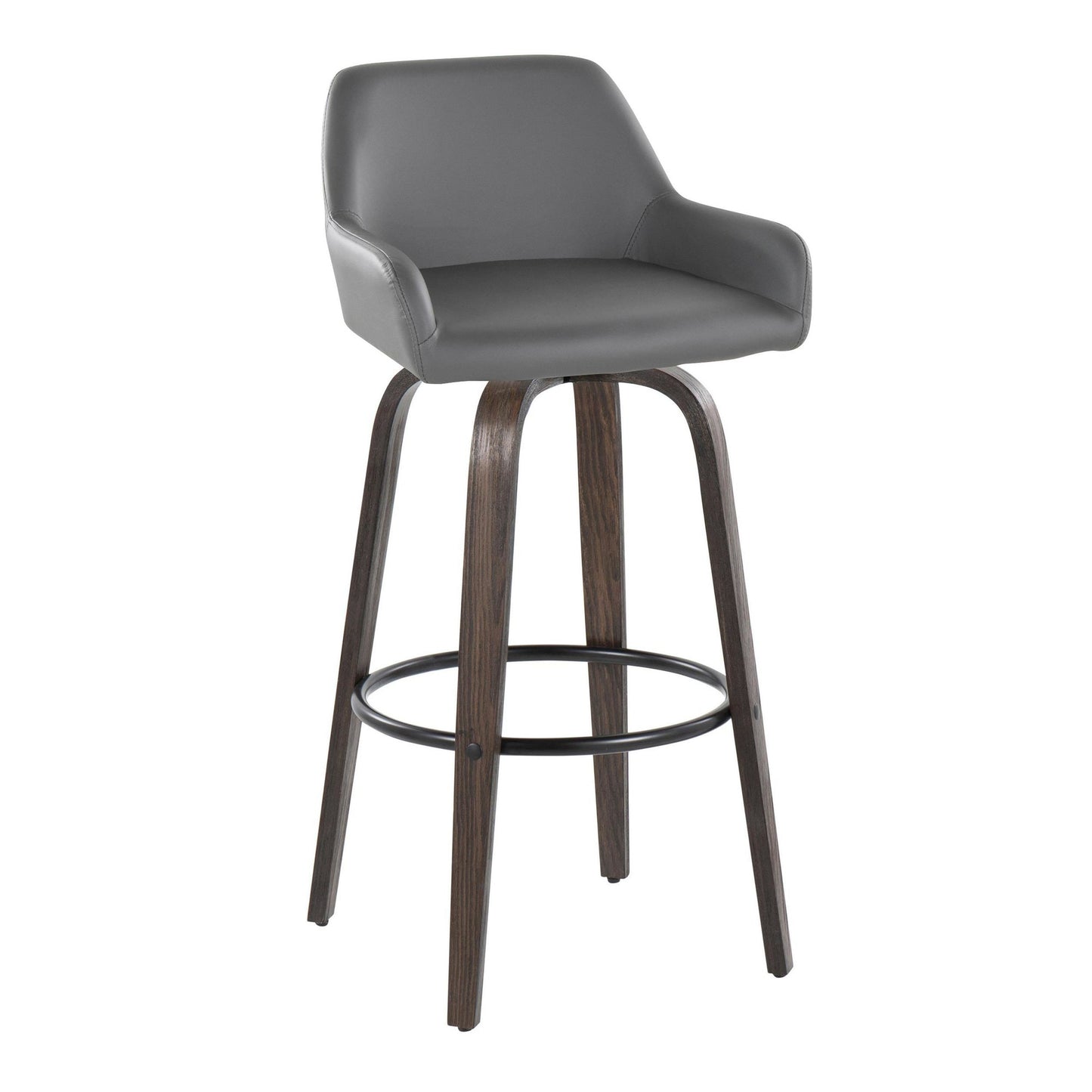 Daniella 30" Fixed-Height Barstool - Set of 2 By LumiSource - B30-DNLAPU-GRTZQ2 BNCAM2 | Bar Stools | Modishstore - 16