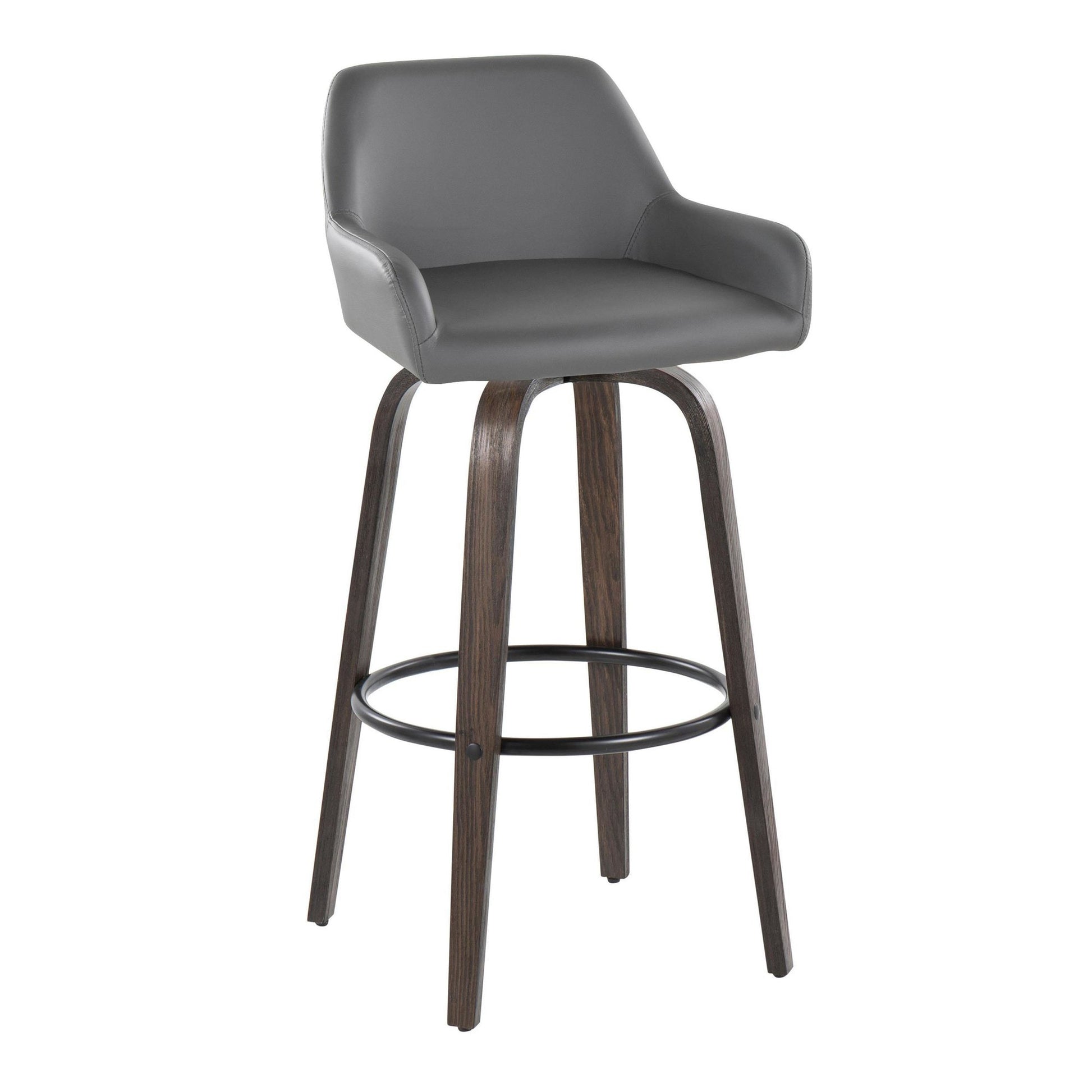 Daniella 30" Fixed-Height Barstool - Set of 2 By LumiSource - B30-DNLAPU-GRTZQ2 BNCAM2 | Bar Stools | Modishstore - 16