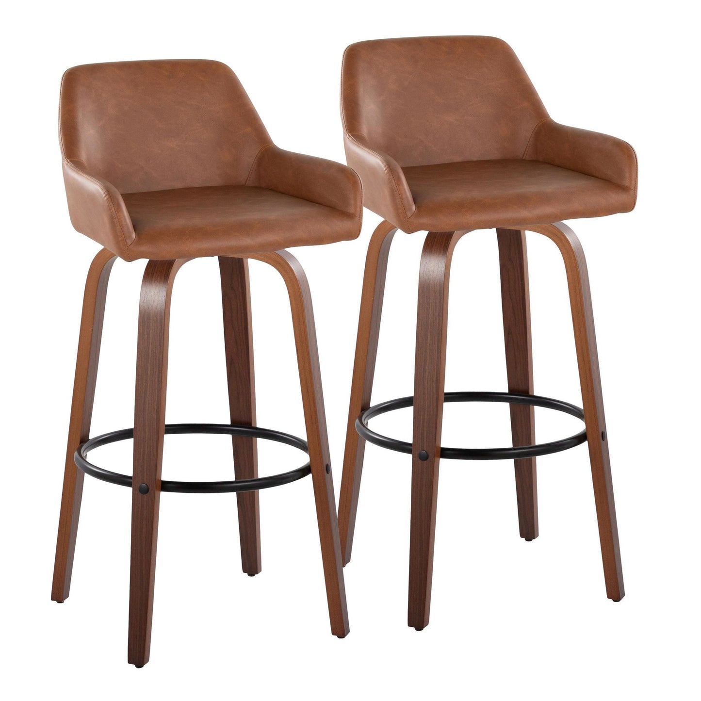 Daniella 30" Fixed-Height Barstool - Set of 2 By LumiSource - B30-DNLAPU-GRTZQ2 WLCAM2 | Bar Stools | Modishstore - 5