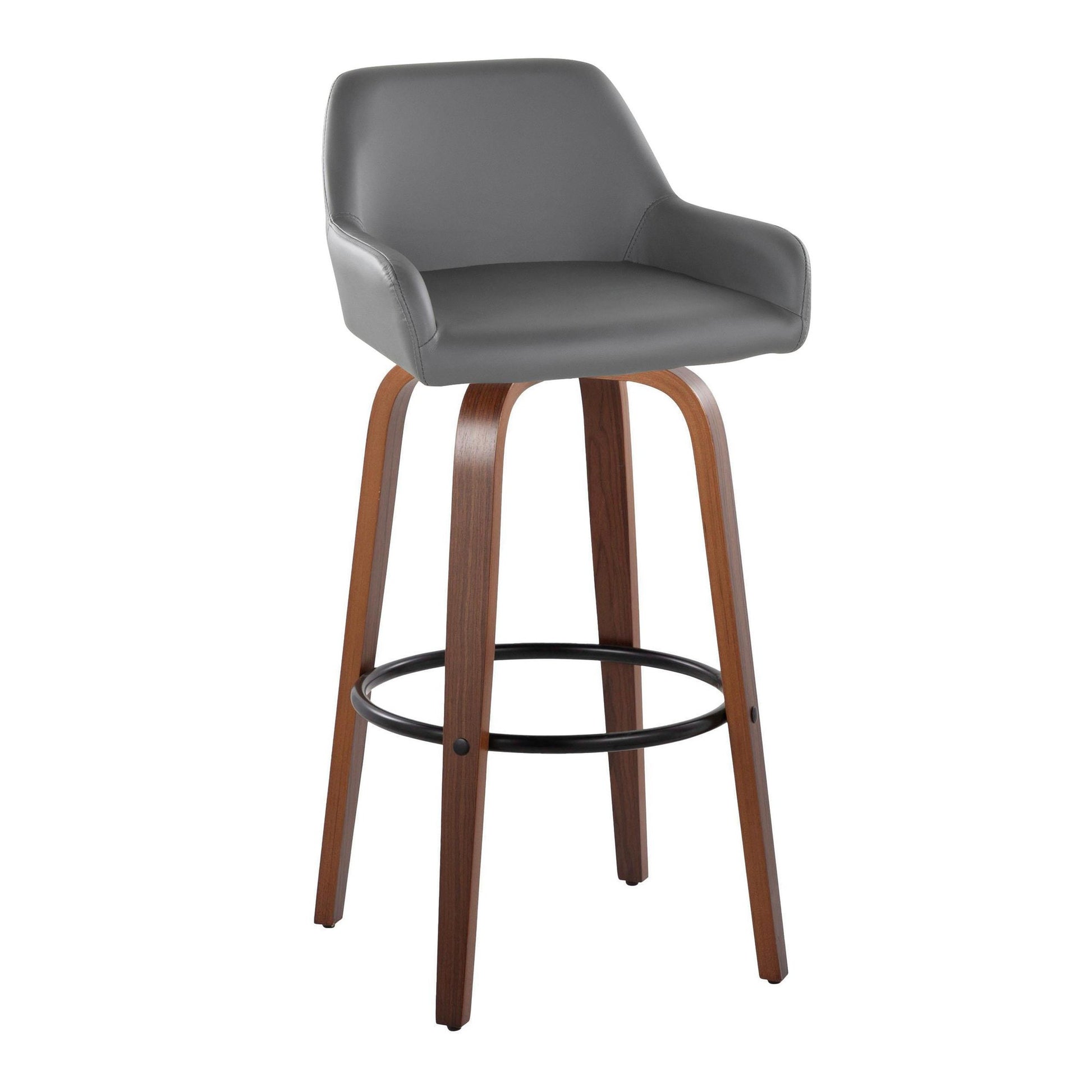 Daniella 30" Fixed-Height Barstool - Set of 2 By LumiSource - B30-DNLAPU-GRTZQ2 WLCAM2 | Bar Stools | Modishstore - 16