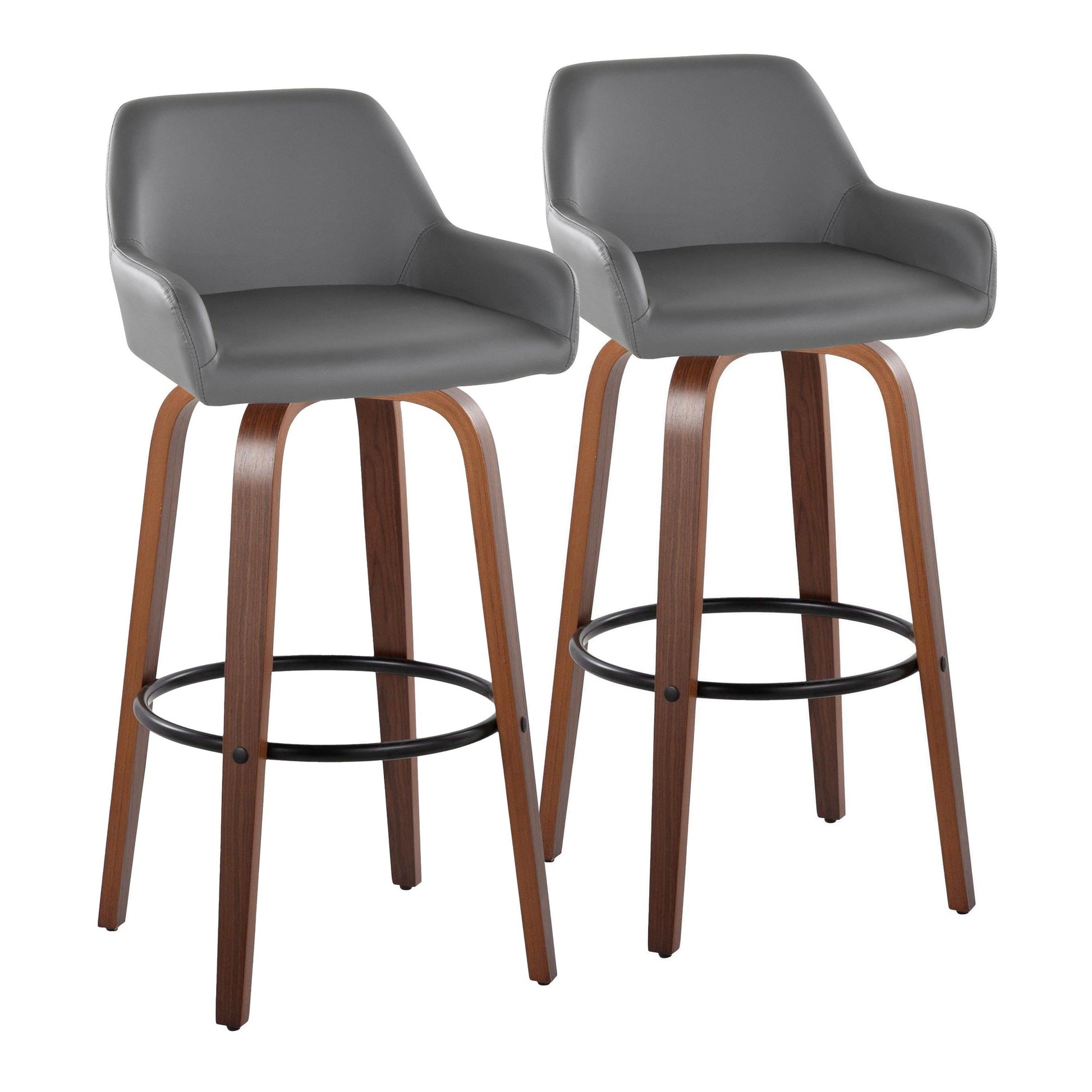 Daniella 30" Fixed-Height Barstool - Set of 2 By LumiSource - B30-DNLAPU-GRTZQ2 WLCAM2 | Bar Stools | Modishstore - 15