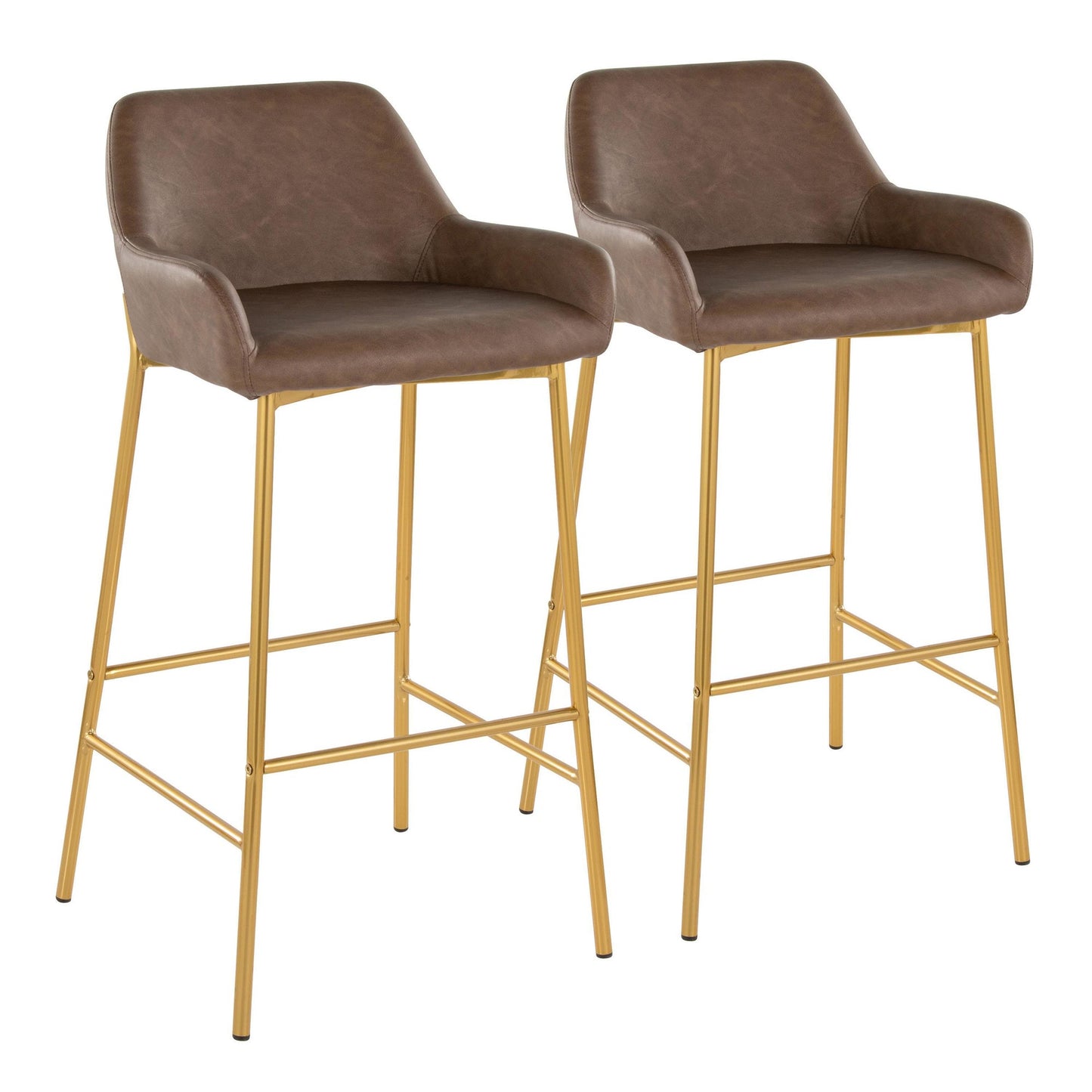 Daniella 30" Fixed-Height Barstool - Set of 2 By LumiSource - B30-DNLAPU2 AUE2 | Bar Stools | Modishstore - 2