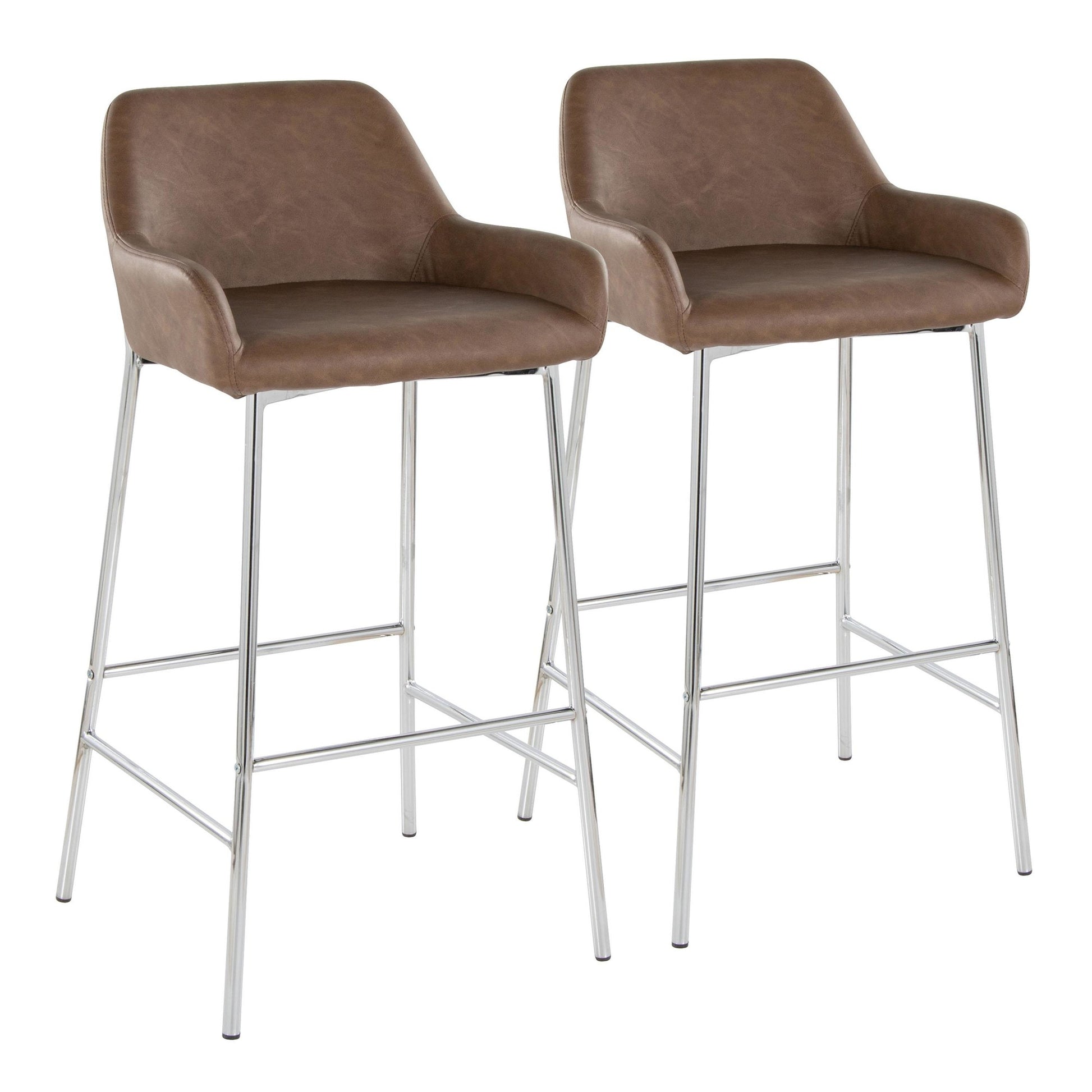 Daniella 30" Fixed-Height Barstool - Set of 2 By LumiSource - B30-DNLAPU2 AUE2 | Bar Stools | Modishstore - 18