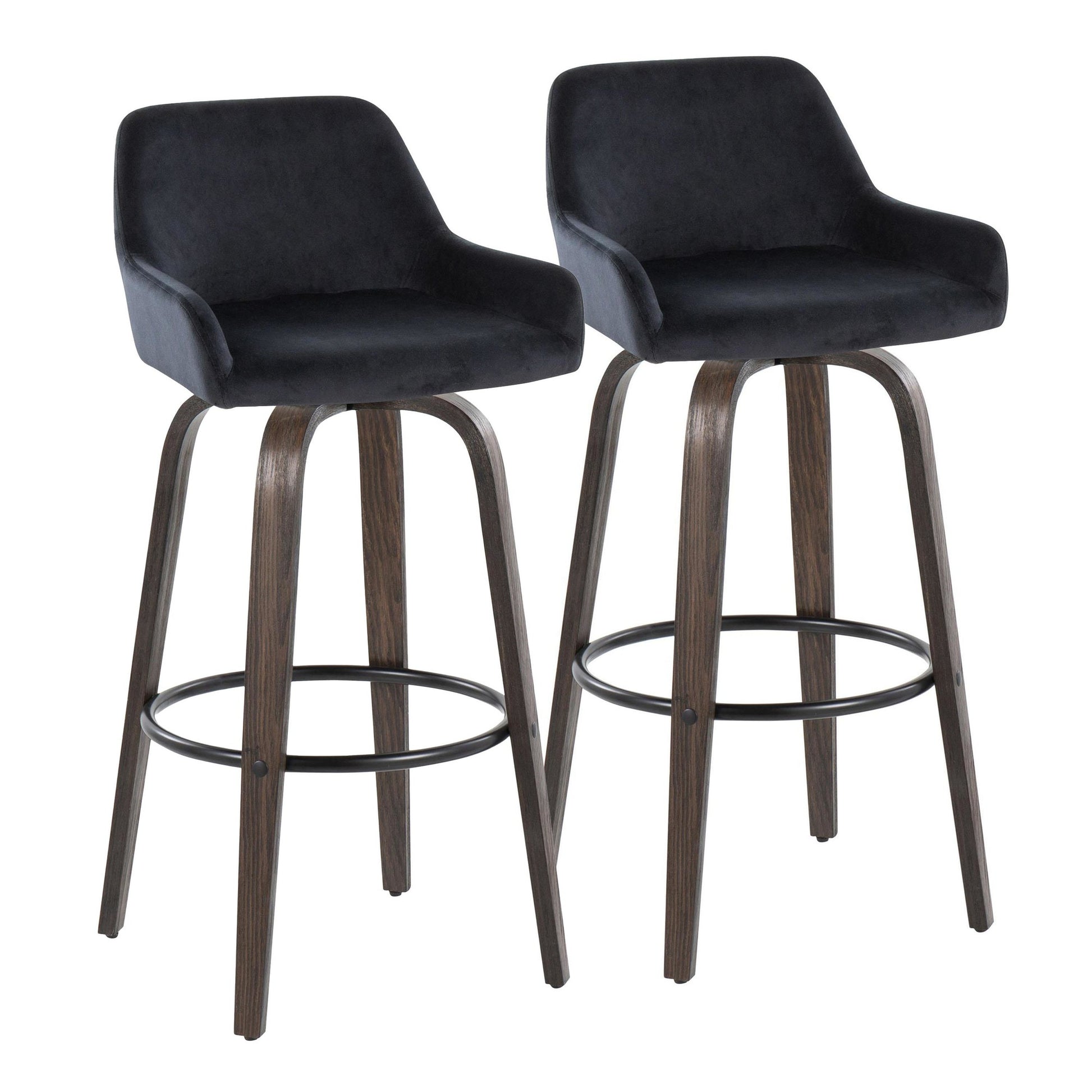 Daniella 30" Fixed-Height Barstool - Set of 2 By LumiSource - B30-DNLAV-GRTZQ2 BNBK2 | Bar Stools | Modishstore - 5