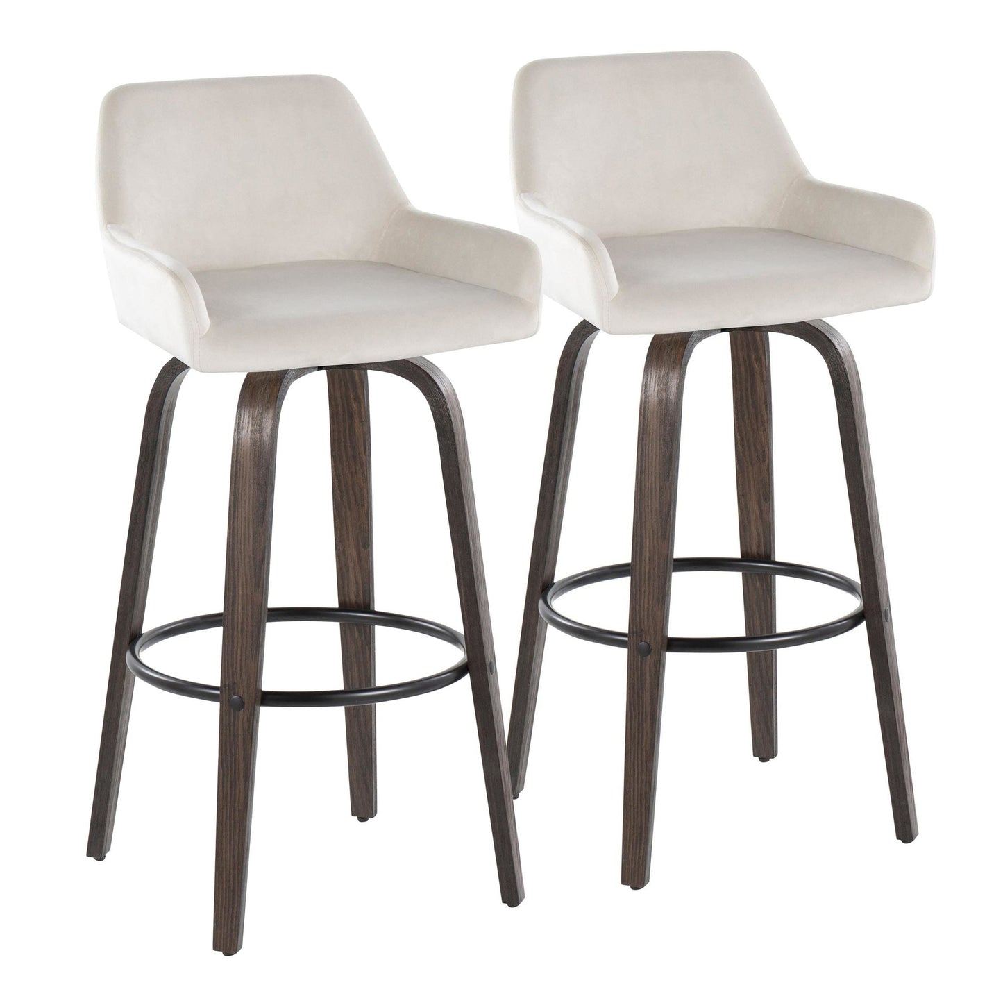 Daniella 30" Fixed-Height Barstool - Set of 2 By LumiSource - B30-DNLAV-GRTZQ2 BNBK2 | Bar Stools | Modishstore - 15