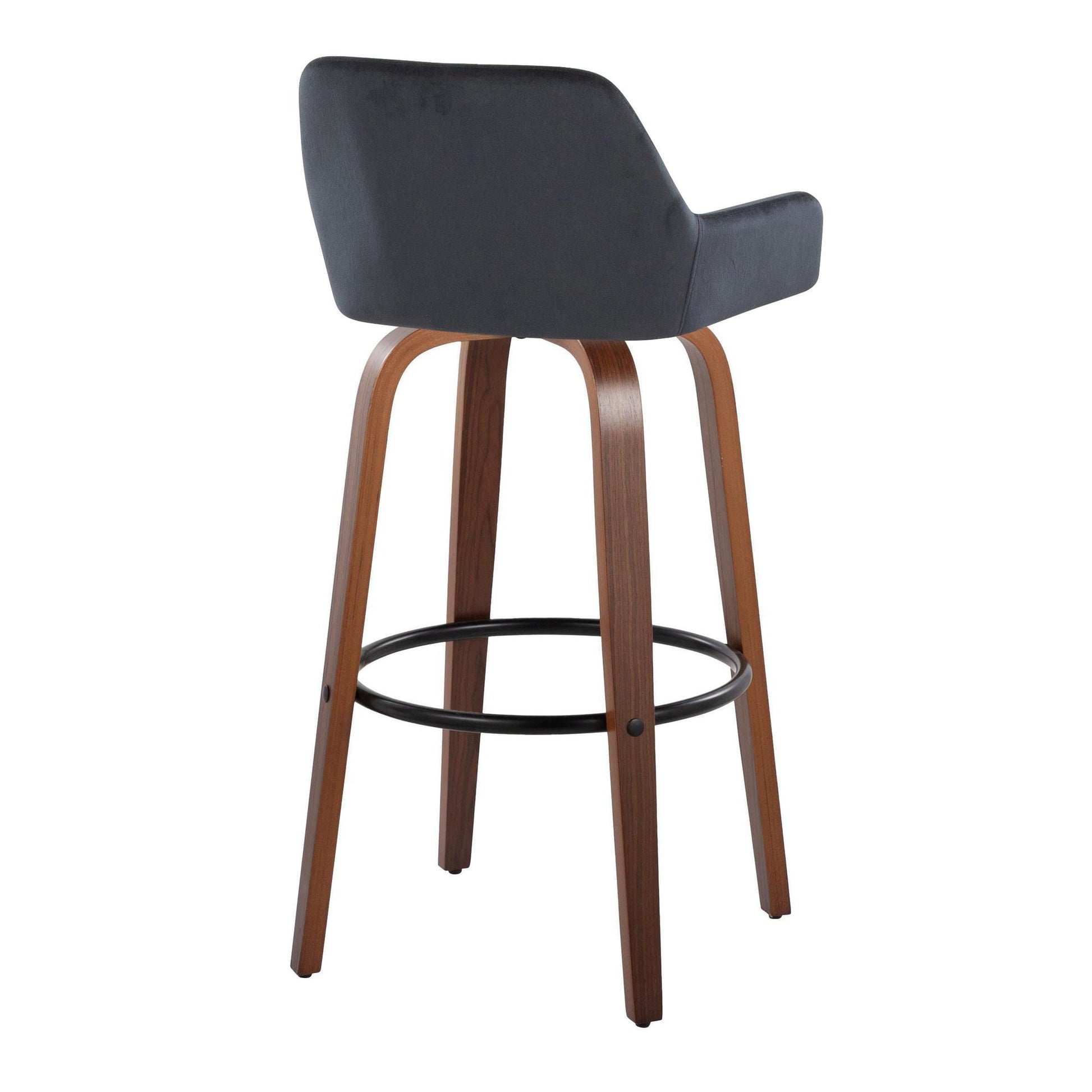 Daniella 30" Fixed-Height Barstool - Set of 2 By LumiSource - B30-DNLAV-GRTZQ2 WLBK2 | Bar Stools | Modishstore - 8