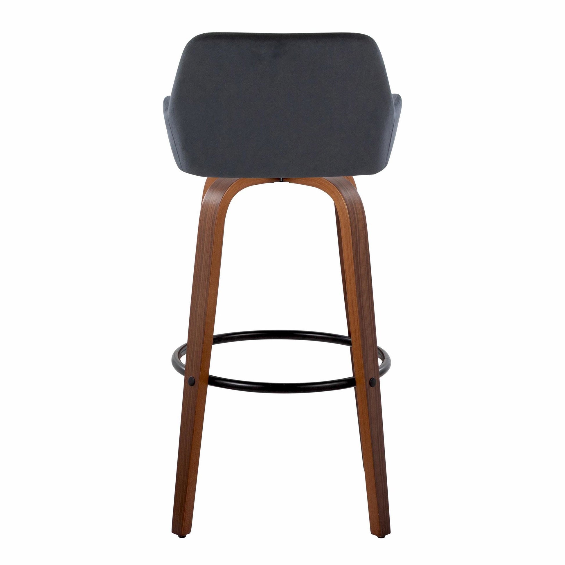 Daniella 30" Fixed-Height Barstool - Set of 2 By LumiSource - B30-DNLAV-GRTZQ2 WLBK2 | Bar Stools | Modishstore - 10